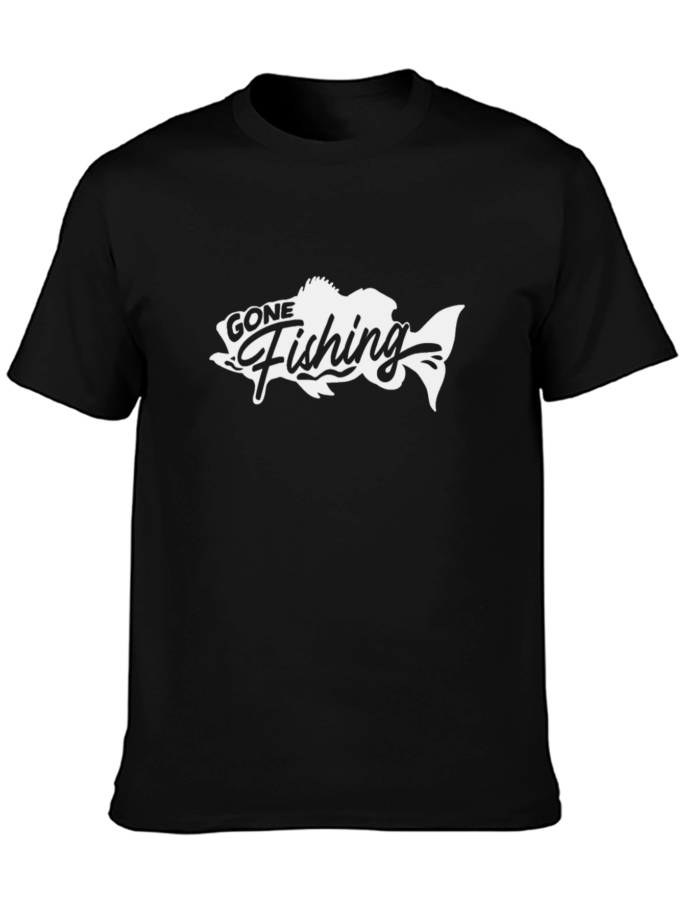 Gone Fishing Black T-Shirt - Angler Tee