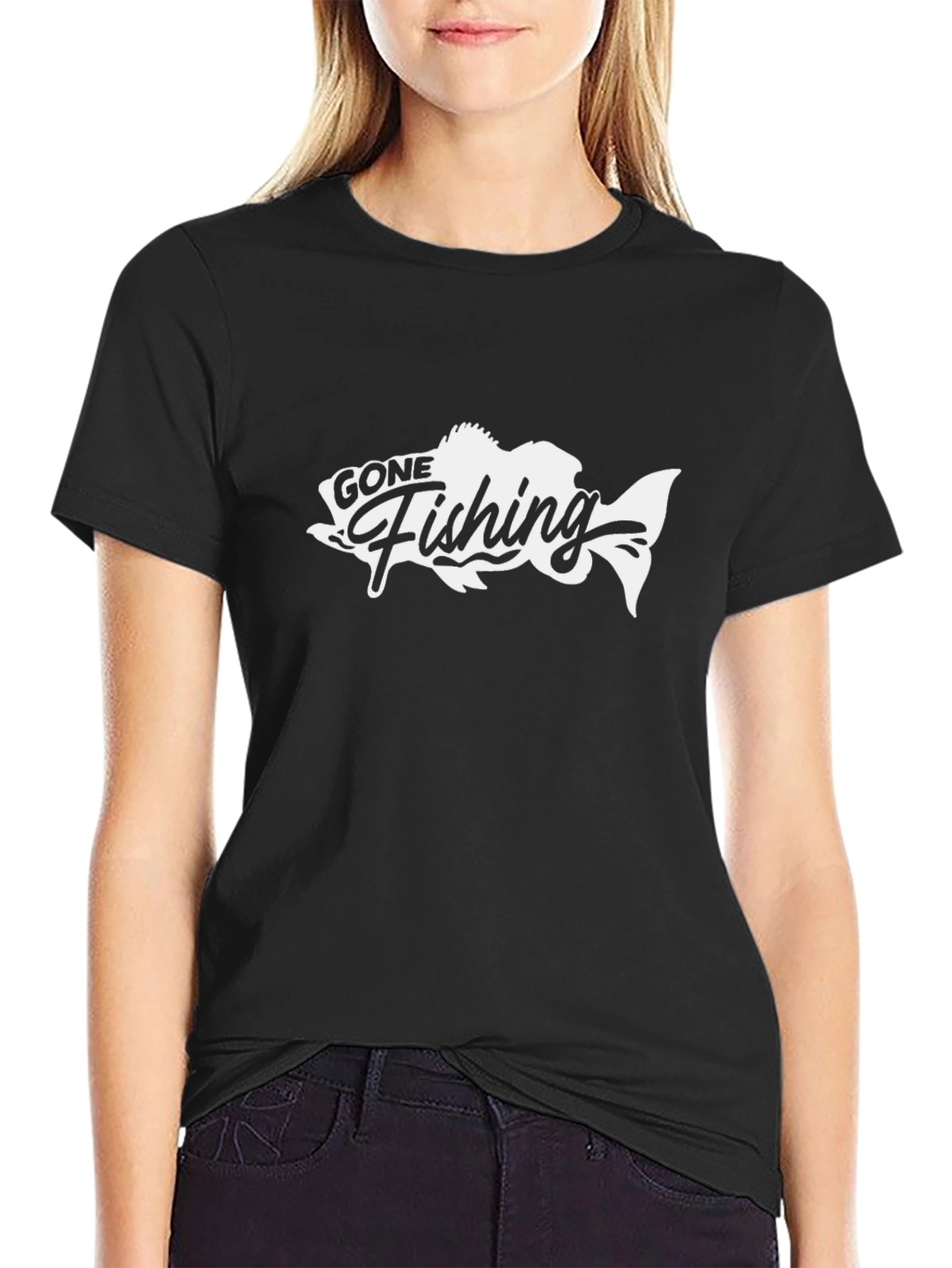 Gone Fishing Black T-Shirt - Angler Tee