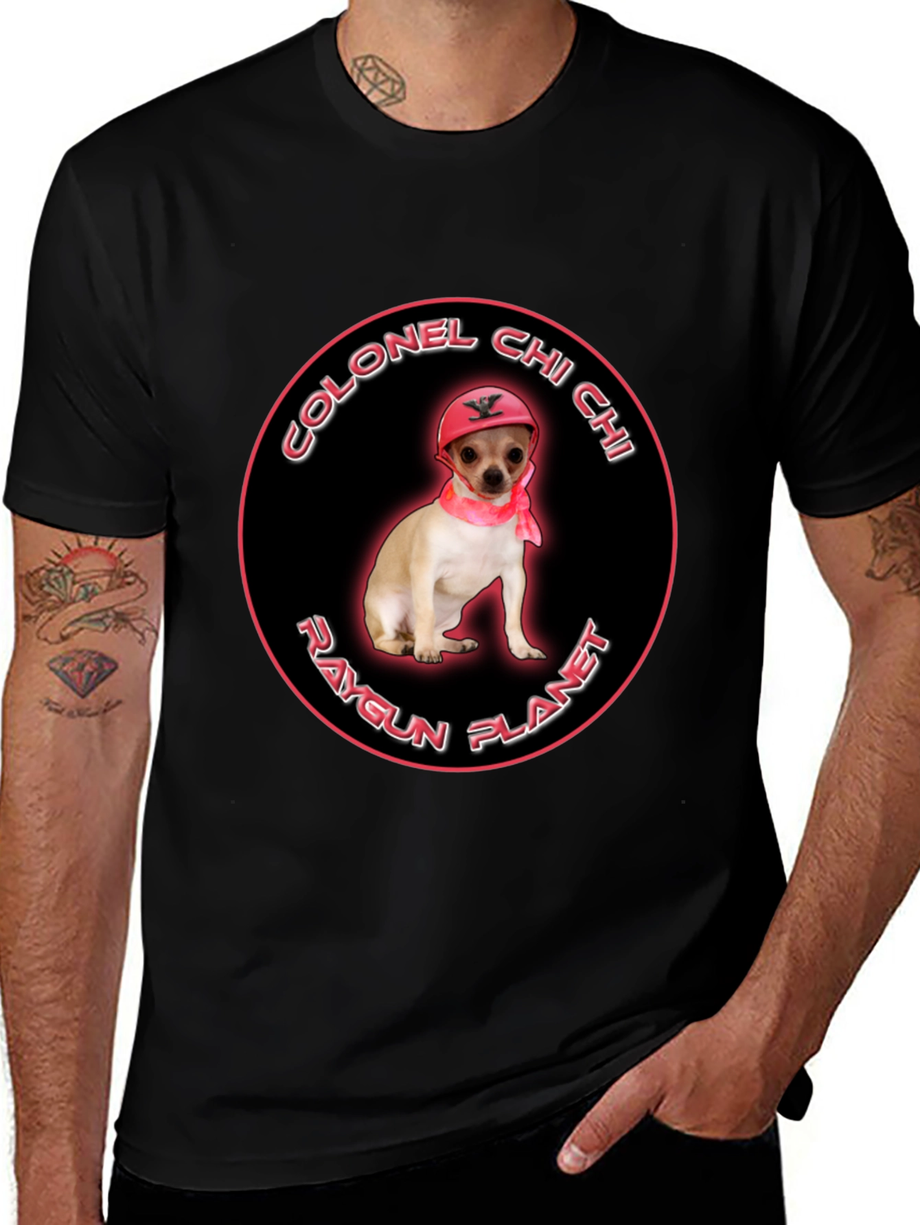 Colonel Chi Chi Raygun Planet T-Shirt | Funny Chihuahua Graphic Tee | Cute Dog Lover Shirt | Dog Lover Gift | Free Shipping $50+