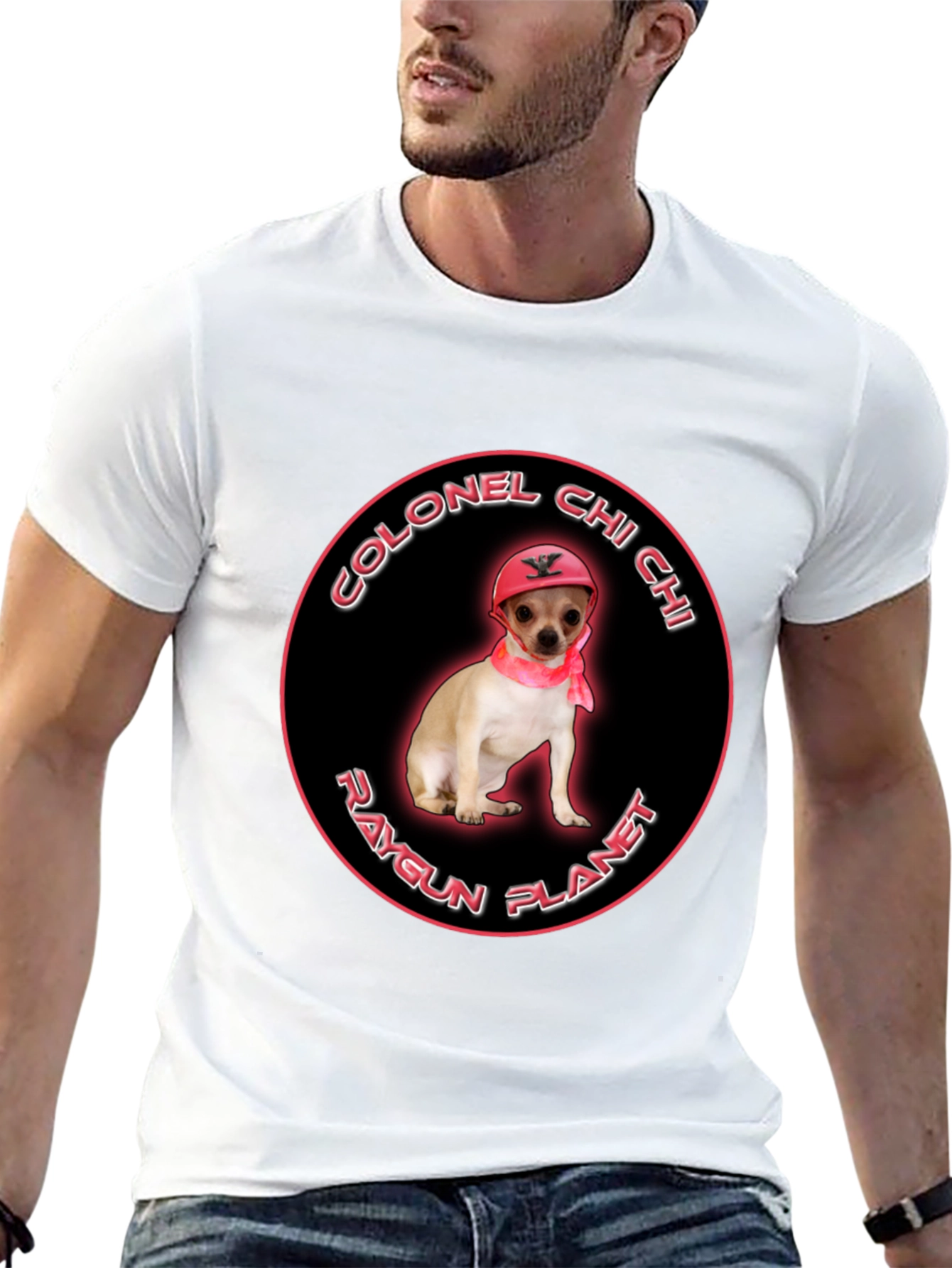 Colonel Chi Chi Raygun Planet T-Shirt | Funny Chihuahua Graphic Tee | Cute Dog Lover Shirt | Dog Lover Gift | Free Shipping $50+