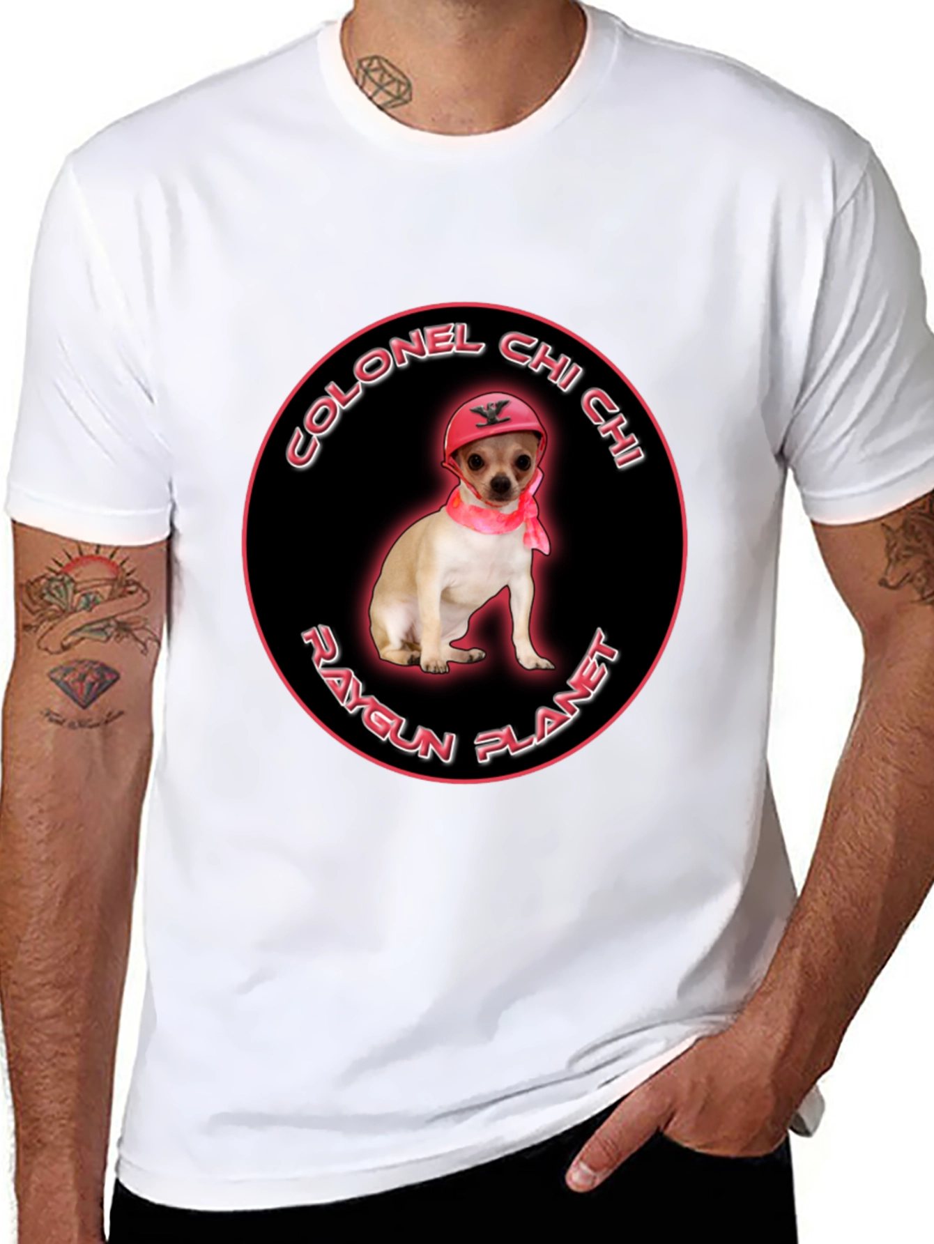 Colonel Chi Chi Raygun Planet T-Shirt | Funny Chihuahua Graphic Tee | Cute Dog Lover Shirt | Dog Lover Gift | Free Shipping $50+