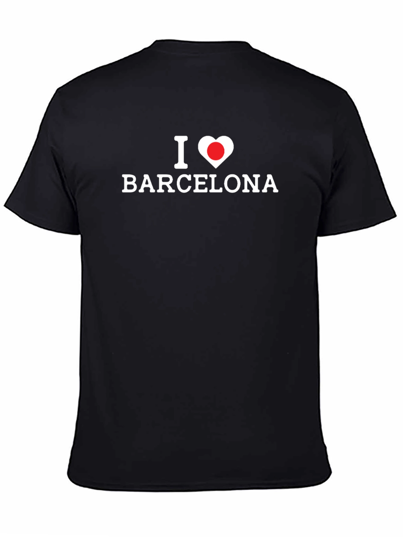I Love Barcelona Graphic T-Shirt - Black Cotton Tee