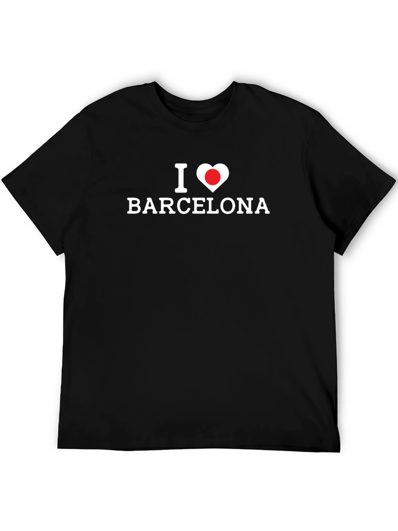 I Love Barcelona Graphic T-Shirt - Black Cotton Tee