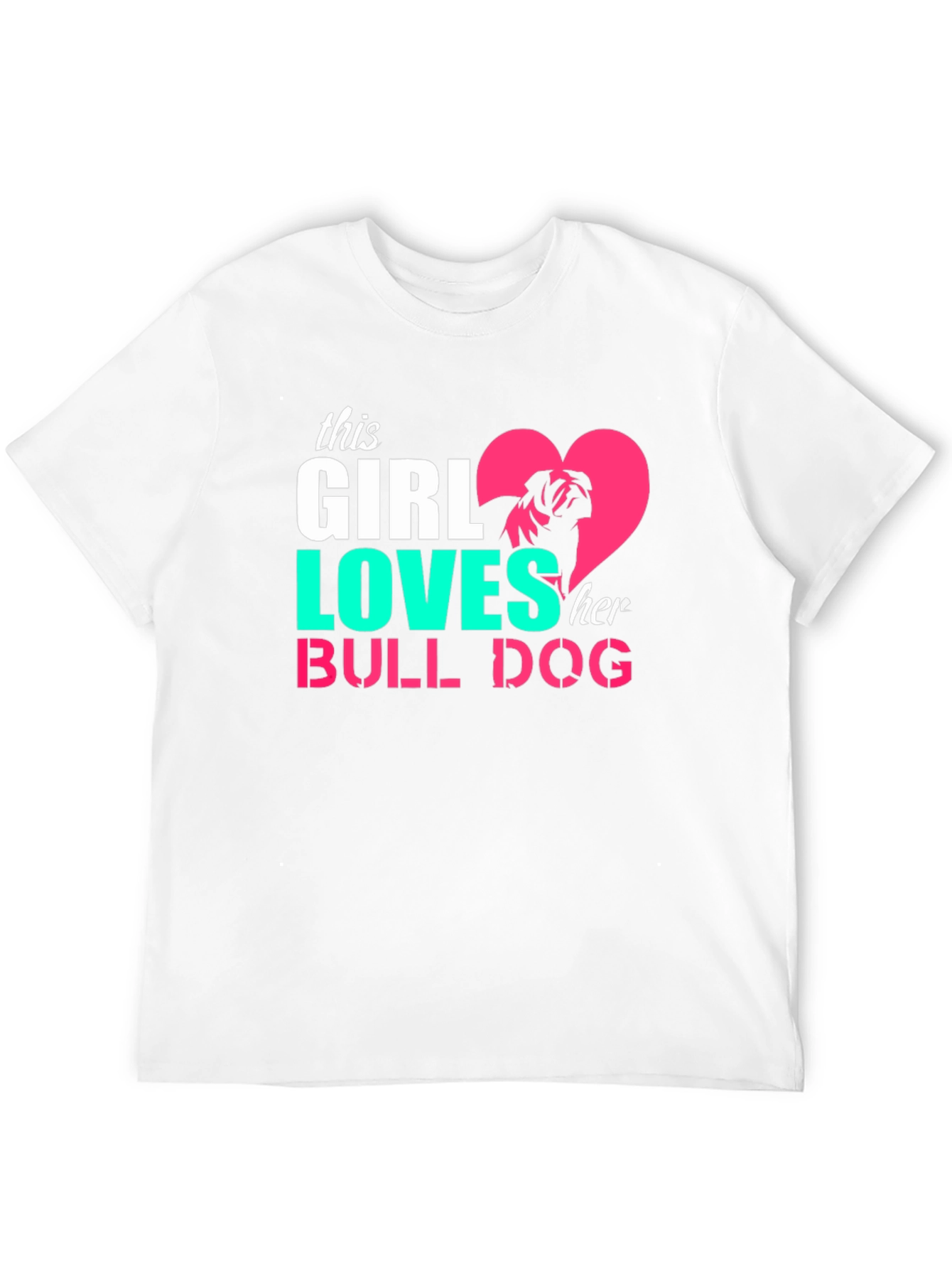 Girl Loves Bulldog Graphic Tee - Black