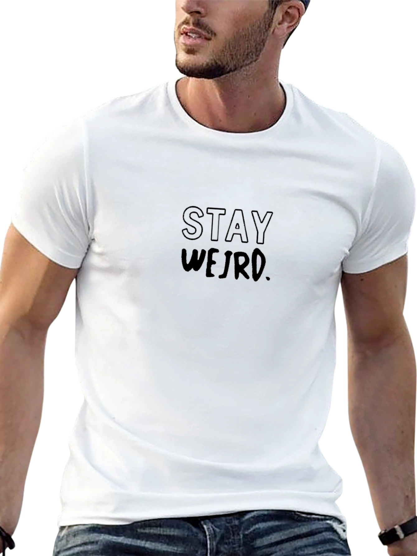 Stay Weird Black Graphic T-Shirt