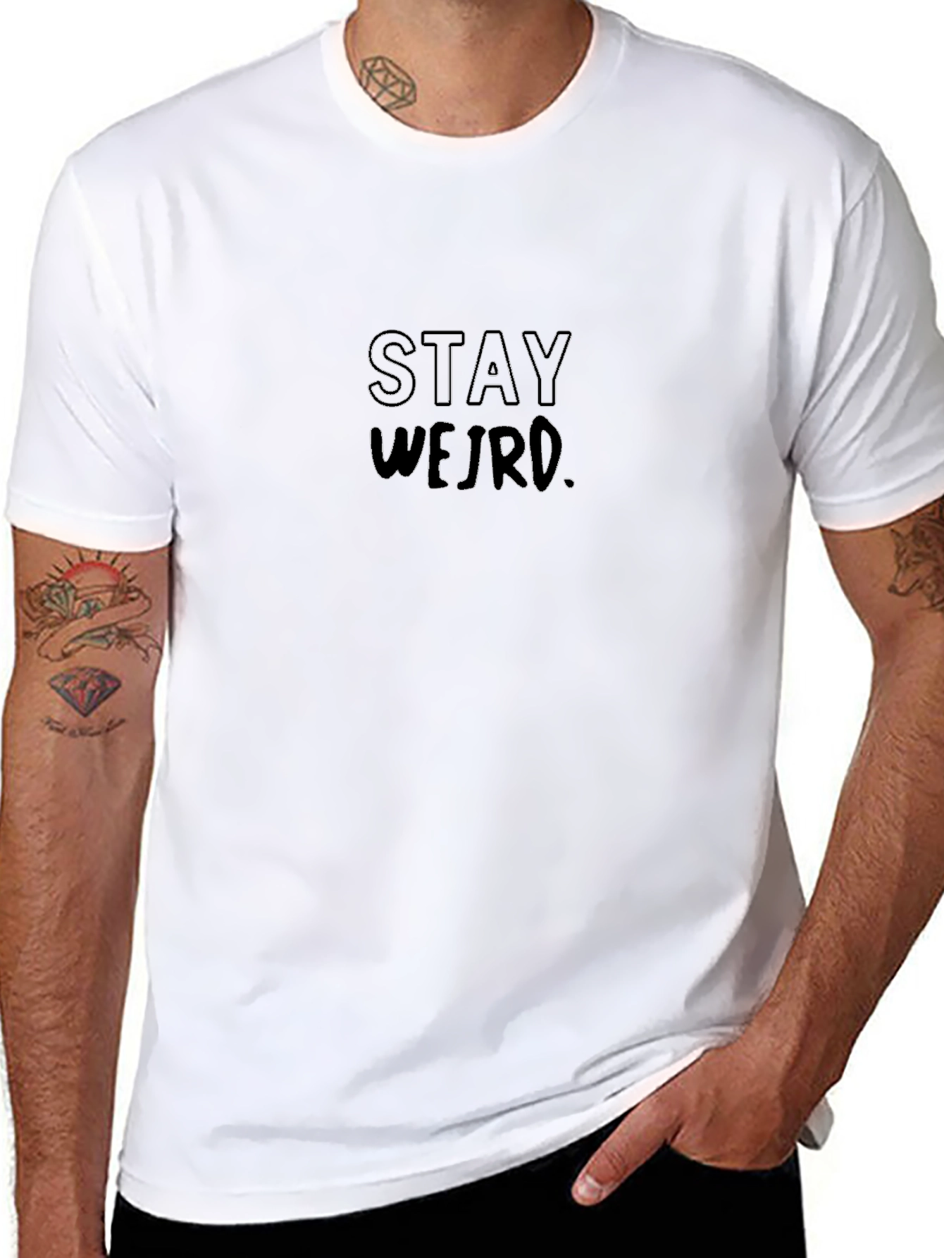 Stay Weird Black Graphic T-Shirt
