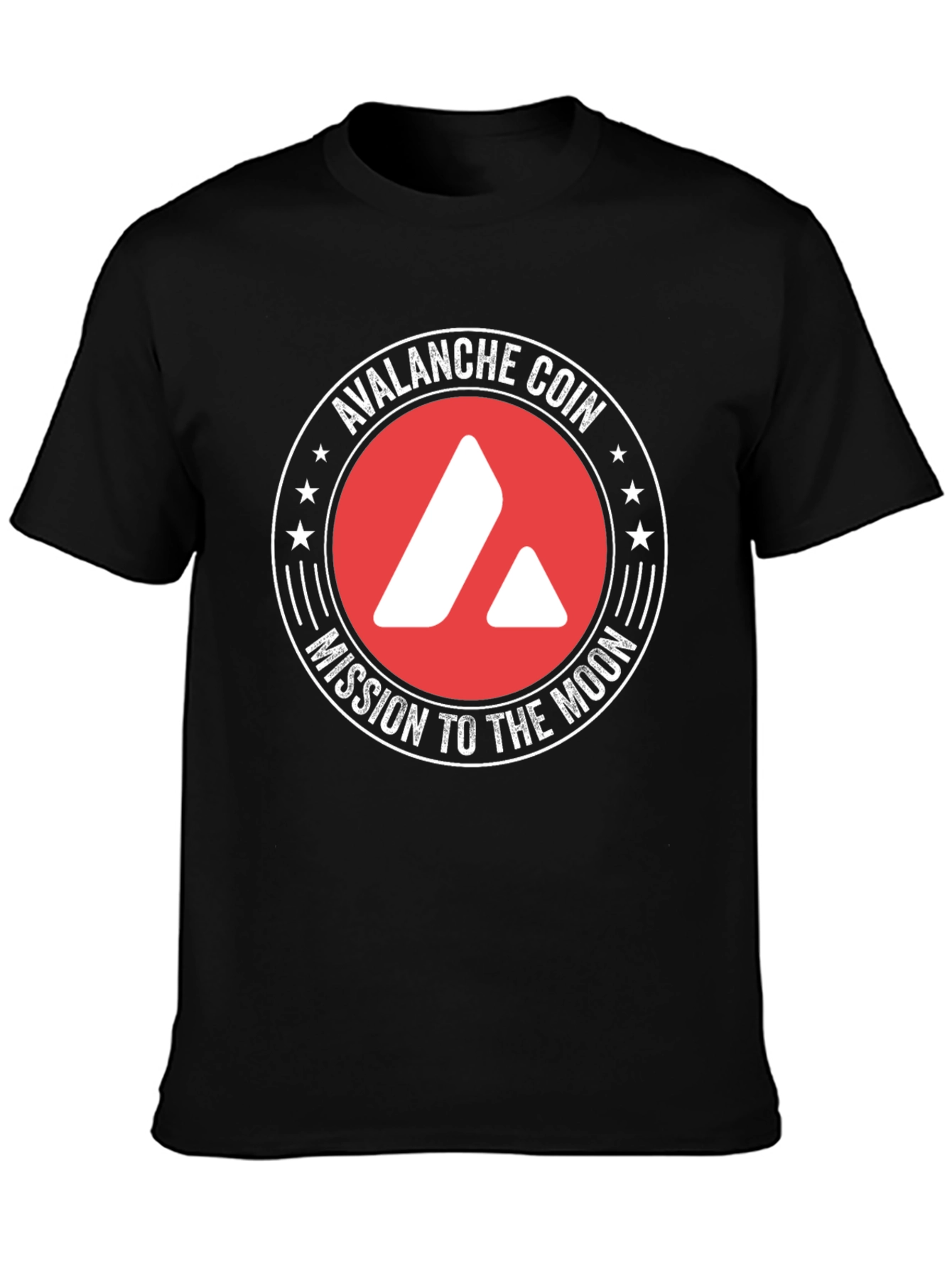 Avalanche Coin Mission to the Moon Black T-Shirt
