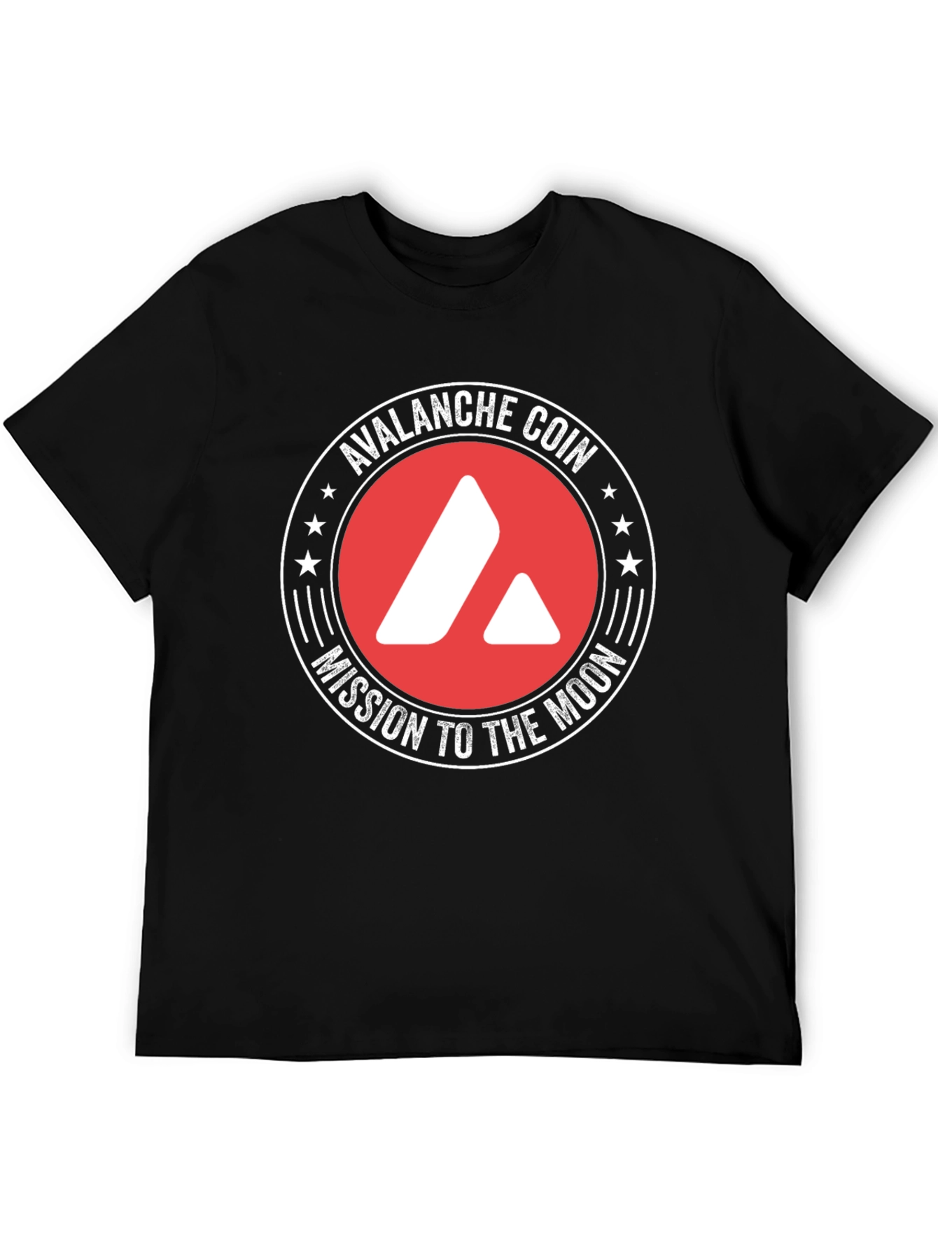 Avalanche Coin Mission to the Moon Black T-Shirt