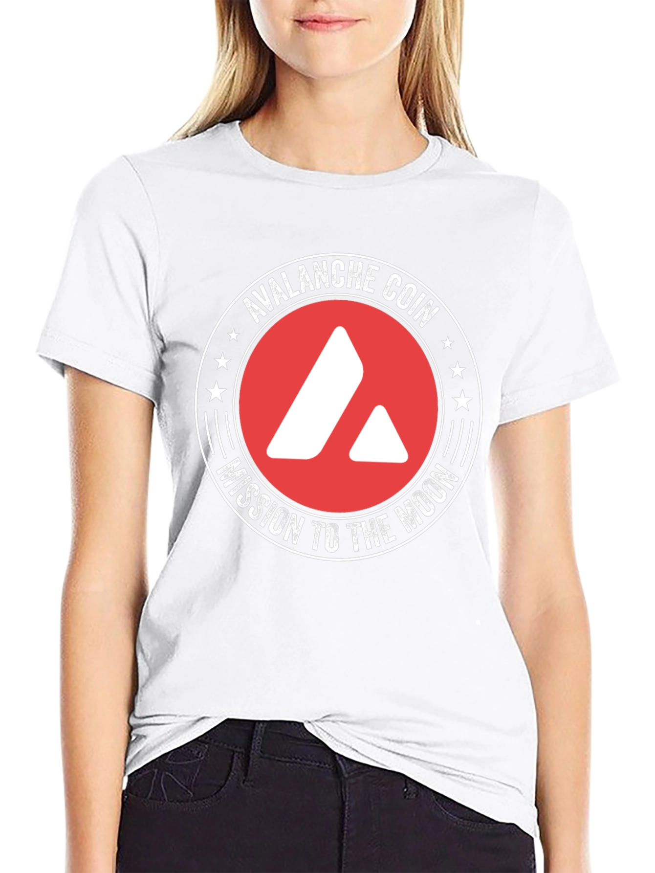 Avalanche Coin Mission to the Moon Black T-Shirt