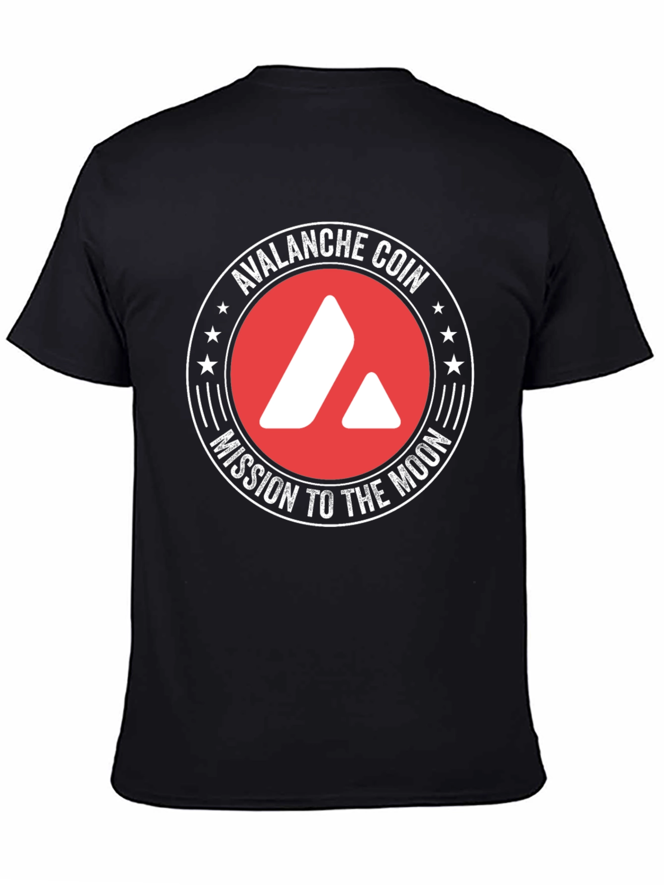 Avalanche Coin Mission to the Moon Black T-Shirt