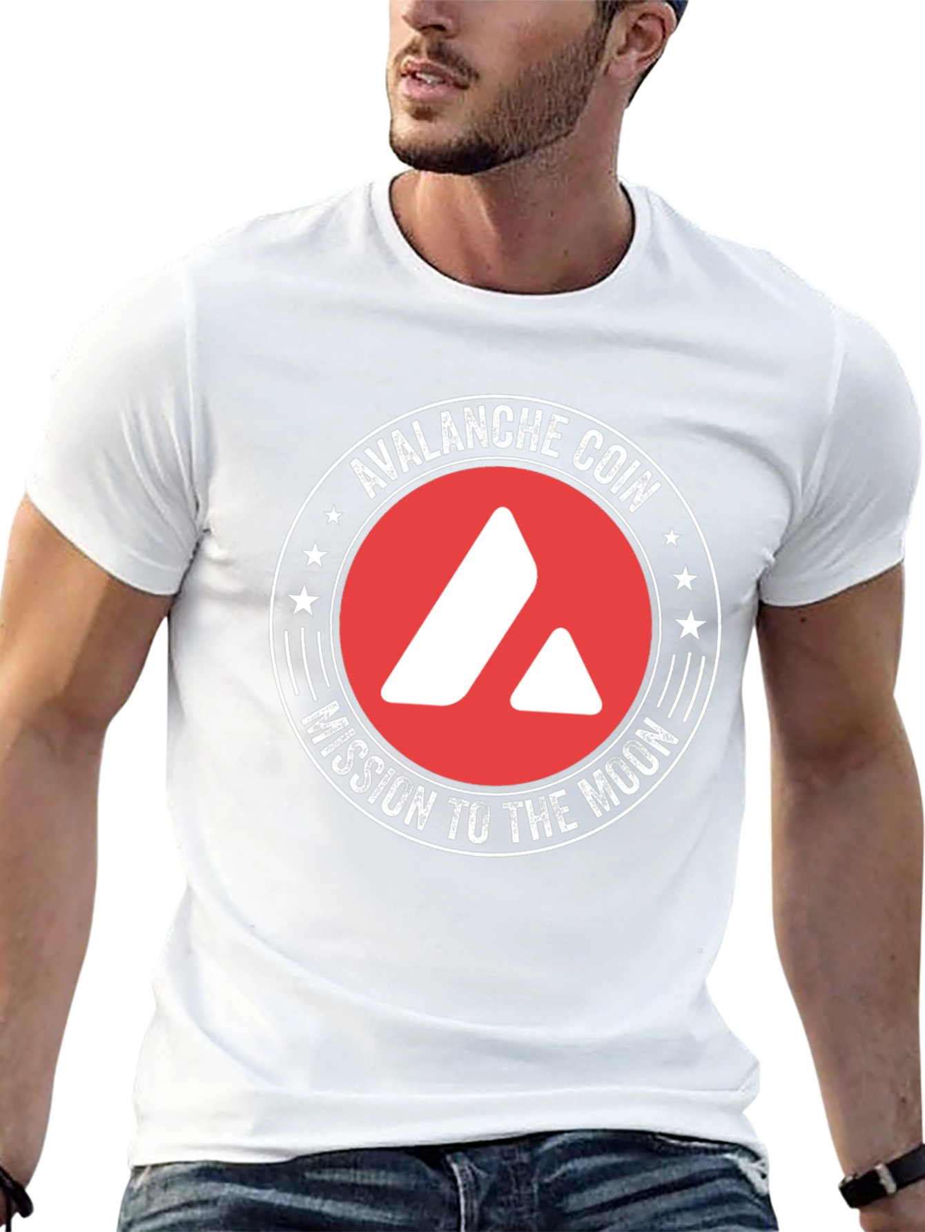 Avalanche Coin Mission to the Moon Black T-Shirt