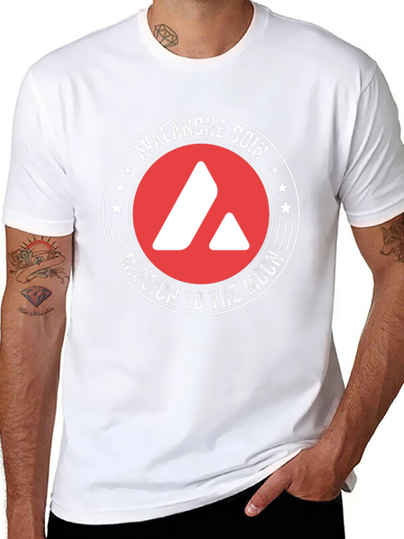 Avalanche Coin Mission to the Moon Black T-Shirt