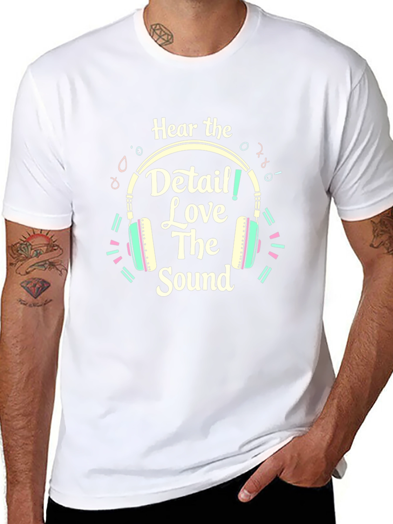 Hear the Detail! Love the Sound Mens Black T-Shirt