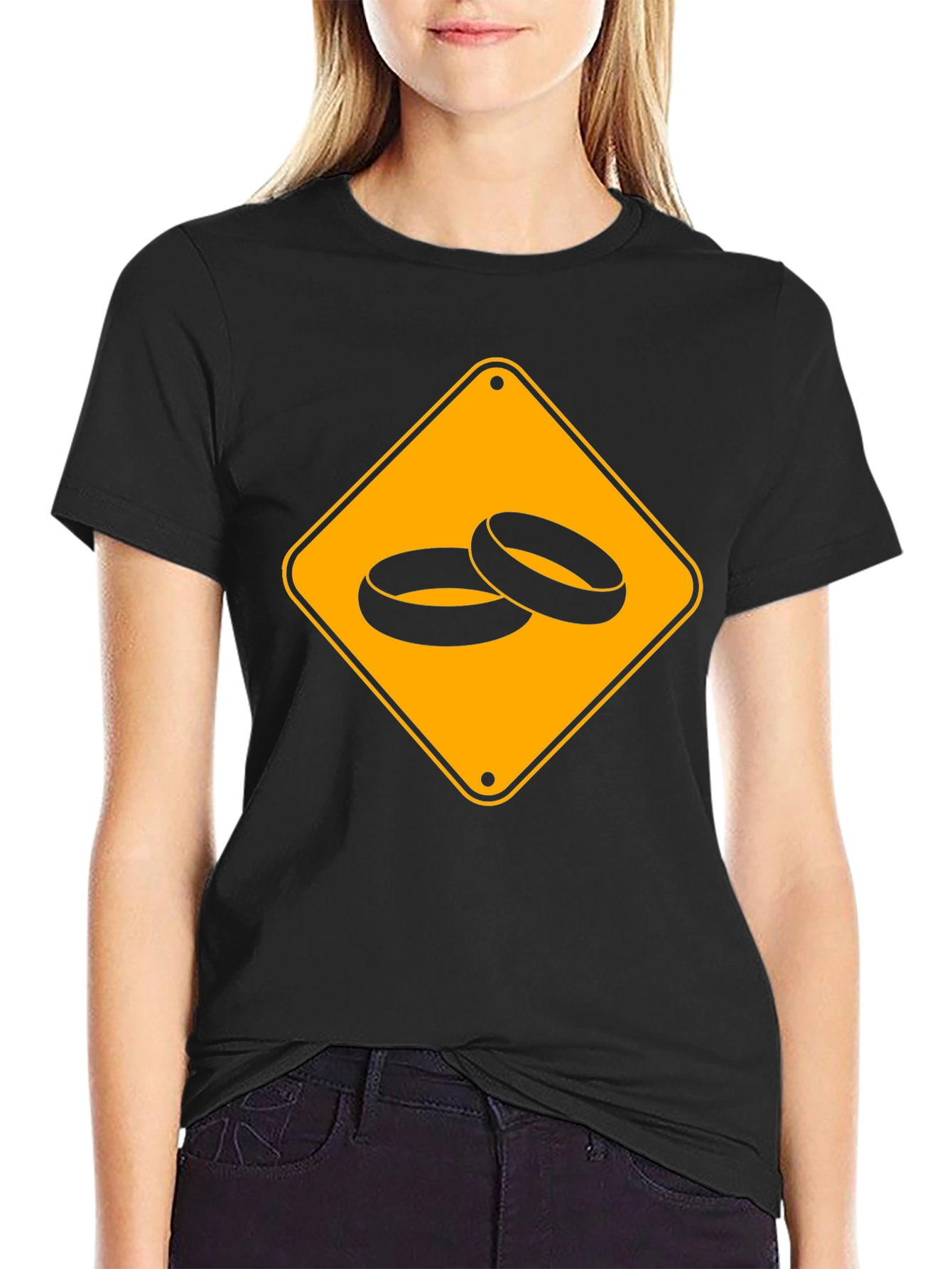 Wedding Ring Sign Black T-Shirt