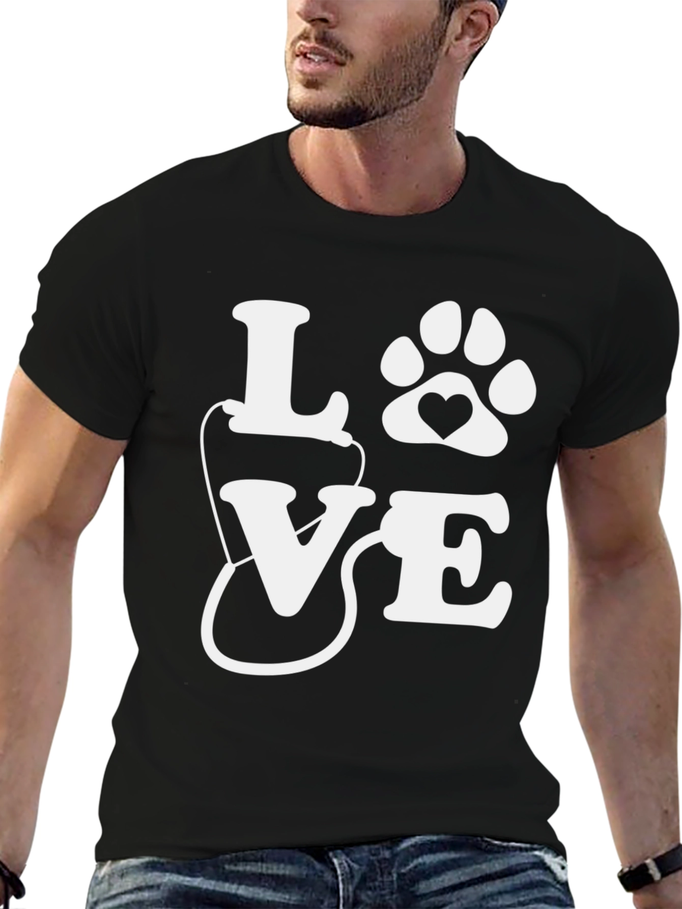 Veterinarian Love Paw Heart T-Shirt