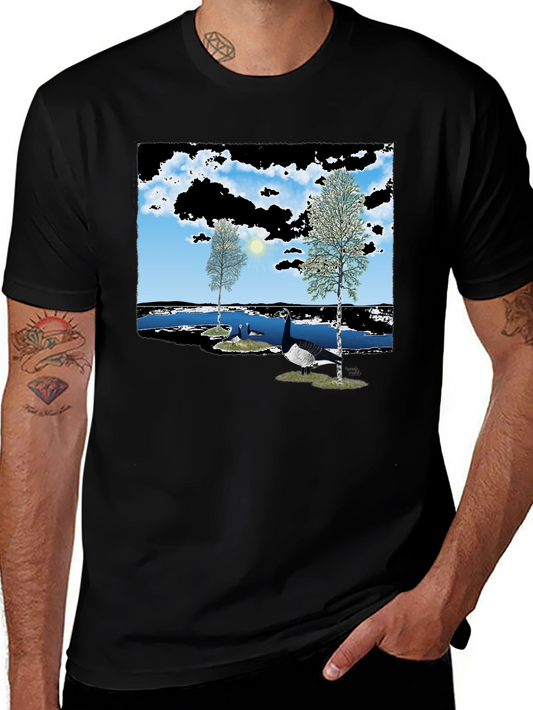 Nature Lake Goose Black Tee
