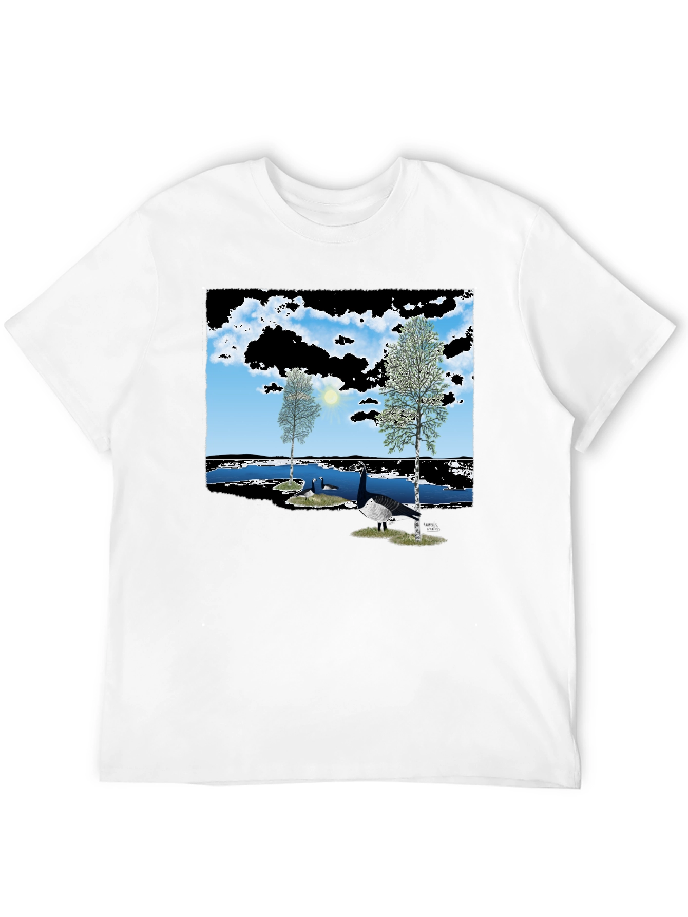 Nature Lake Goose Black Tee