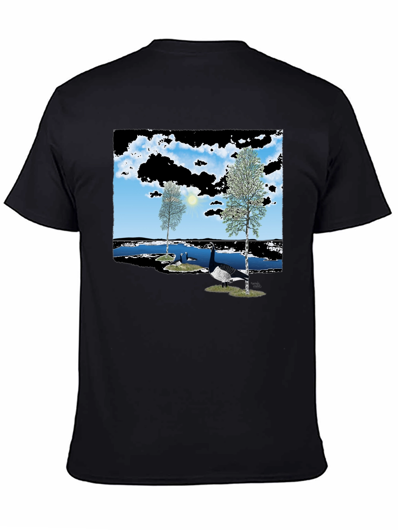 Nature Lake Goose Black Tee