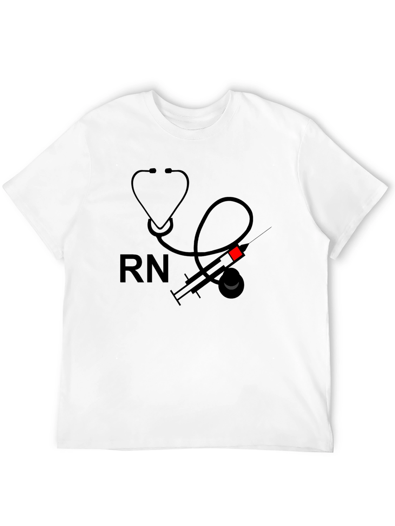 RN Medical T-Shirt - Stethoscope Syringe Design