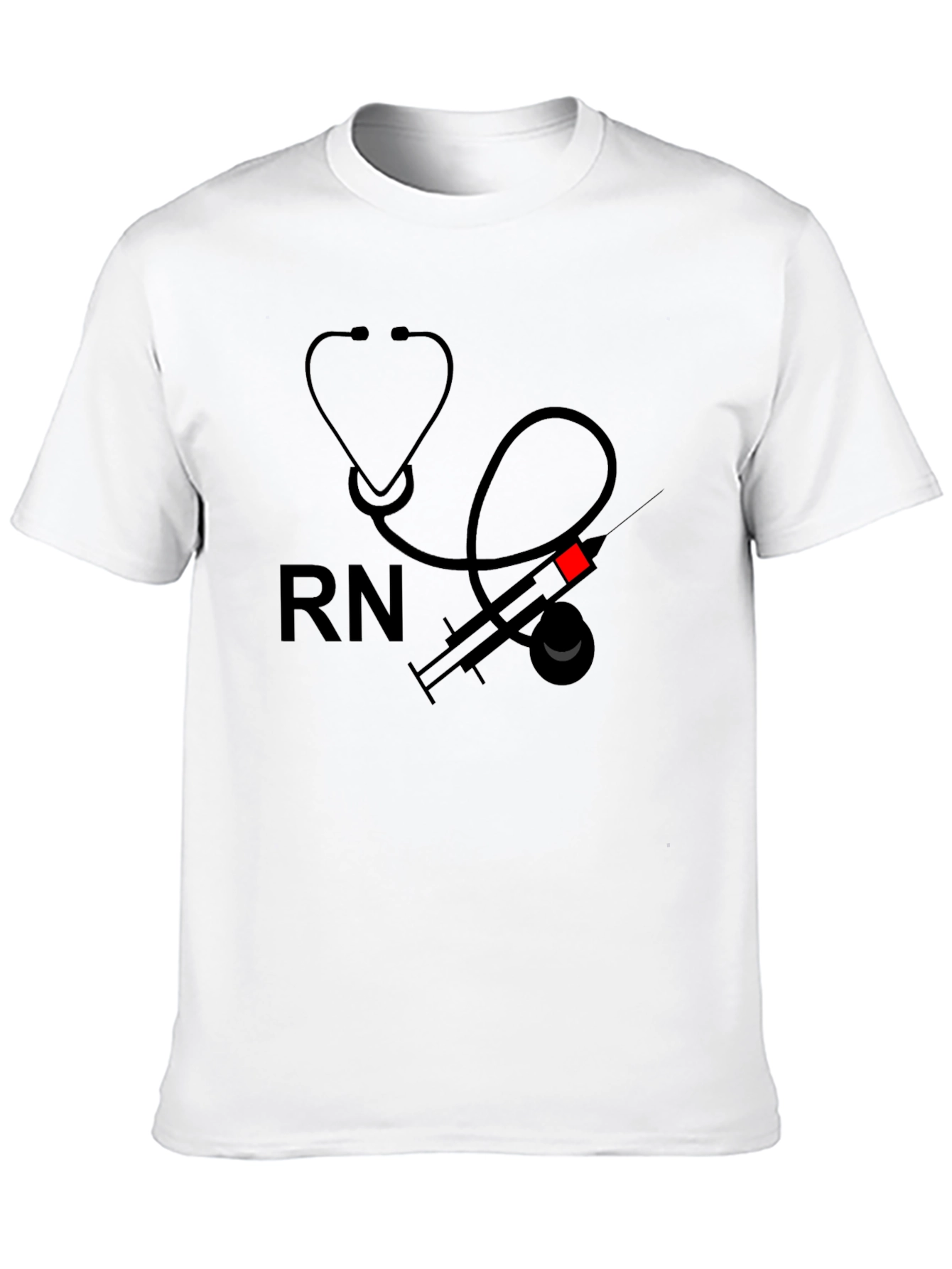 RN Medical T-Shirt - Stethoscope Syringe Design