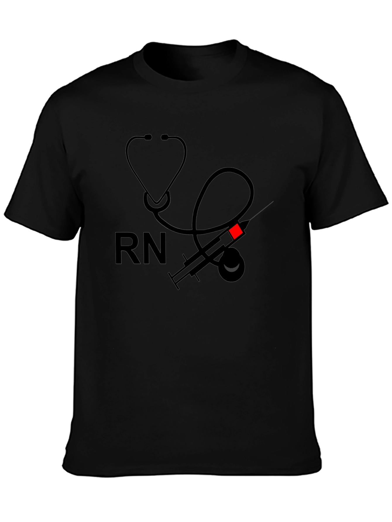 RN Medical T-Shirt - Stethoscope Syringe Design