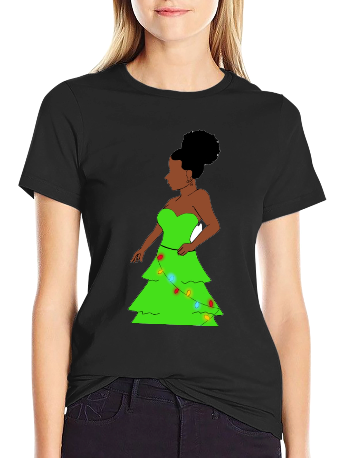 Christmas Tree Woman Graphic Tee