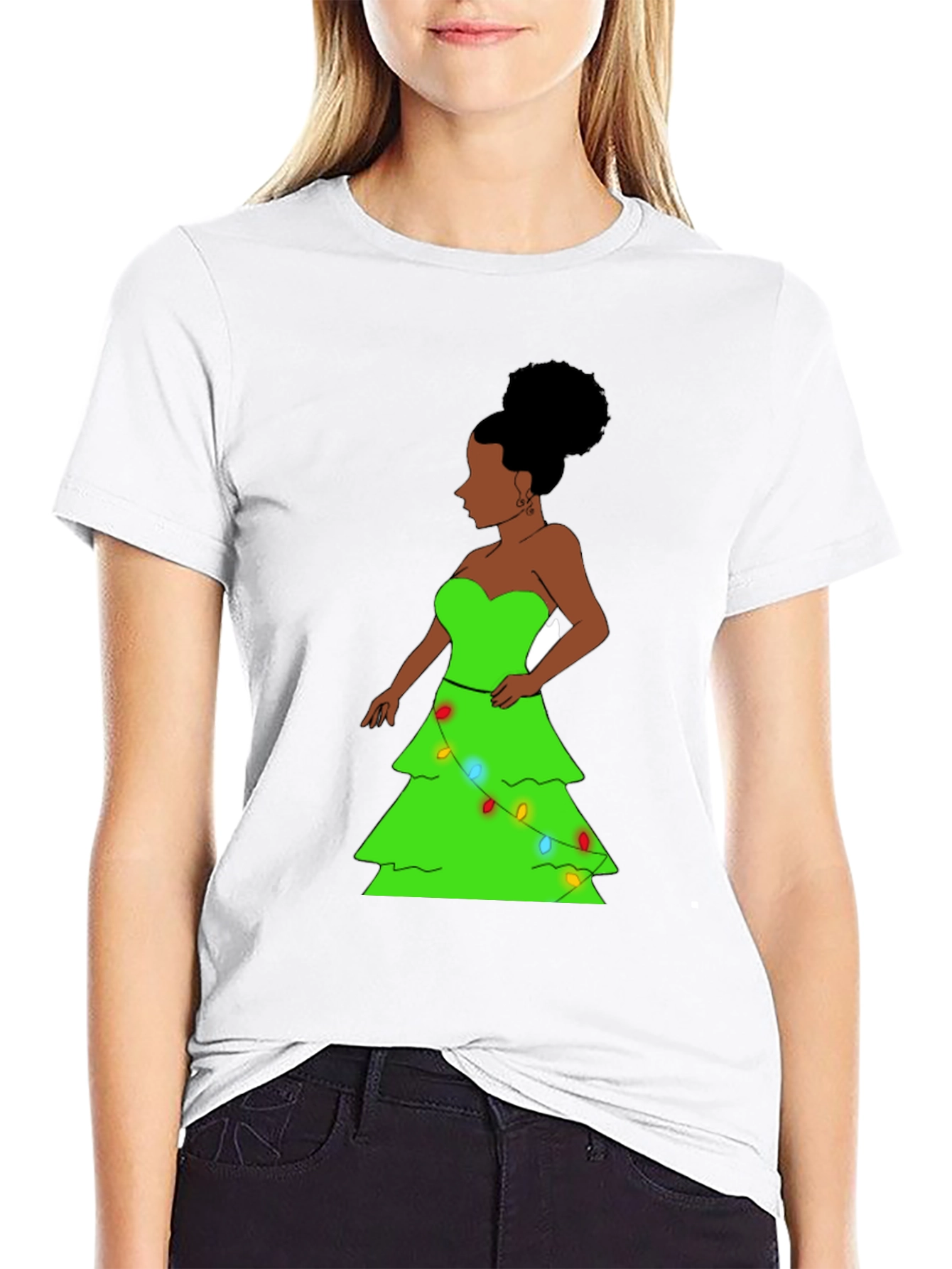 Christmas Tree Woman Graphic Tee