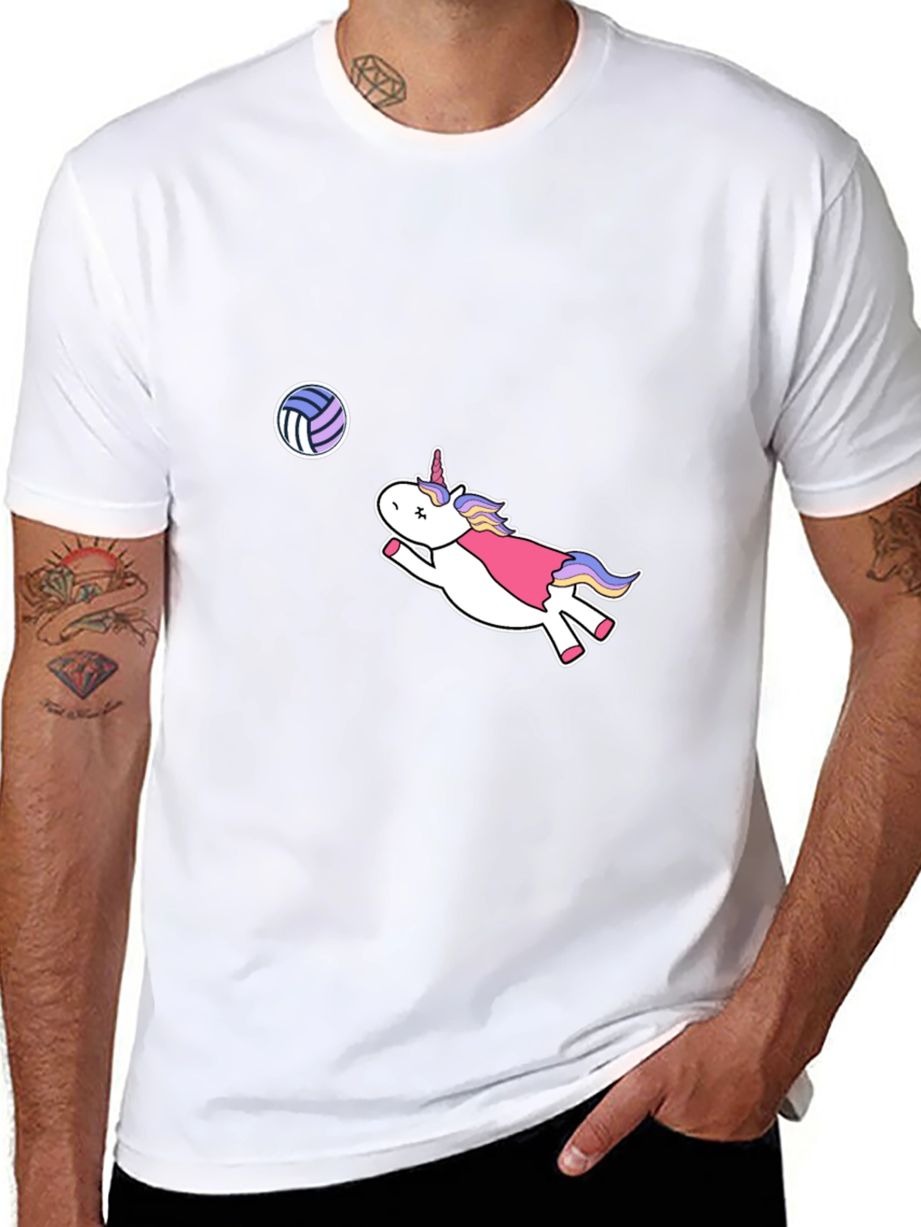 Unicorn Volleyball Black T-Shirt