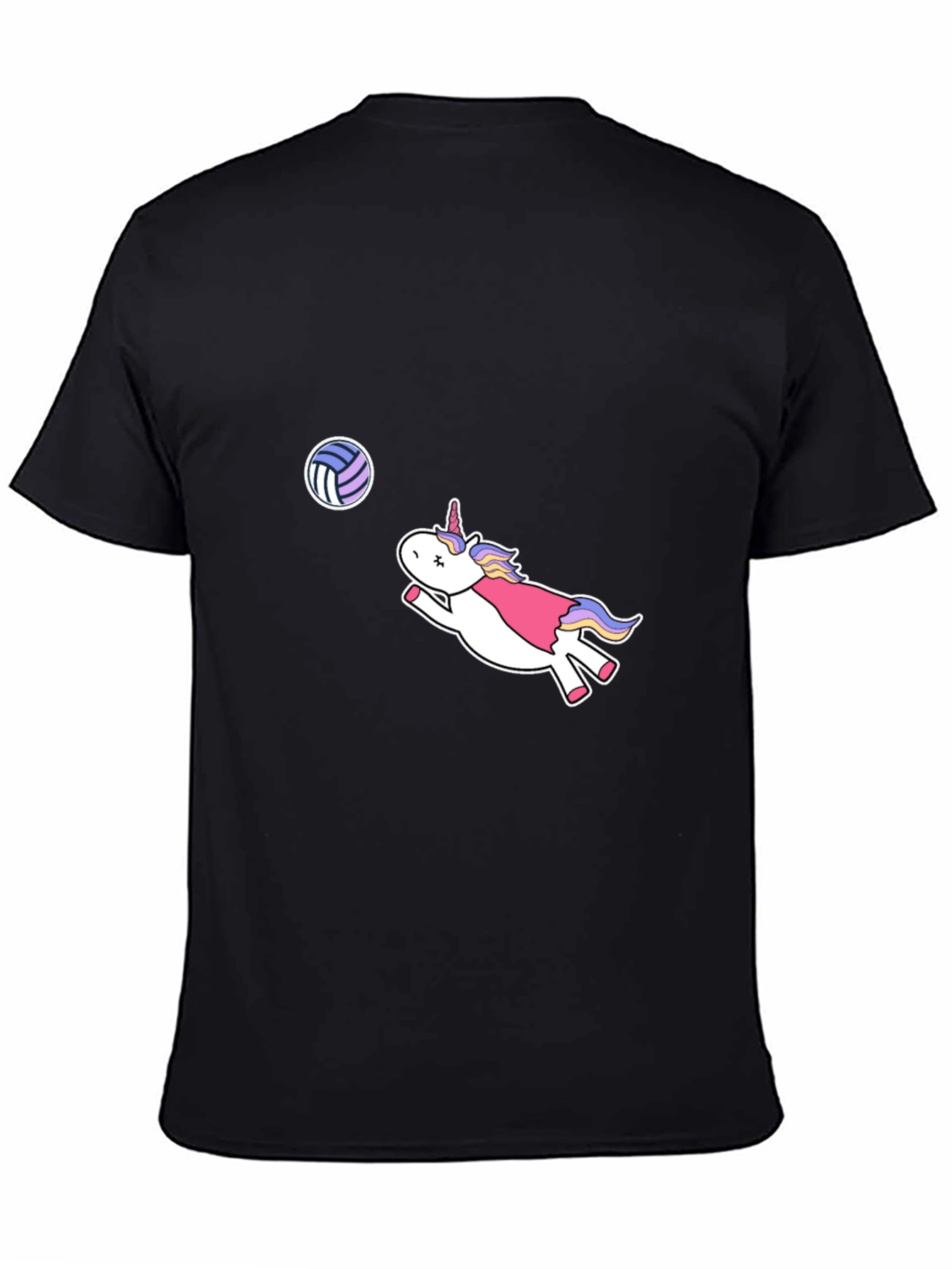 Unicorn Volleyball Black T-Shirt
