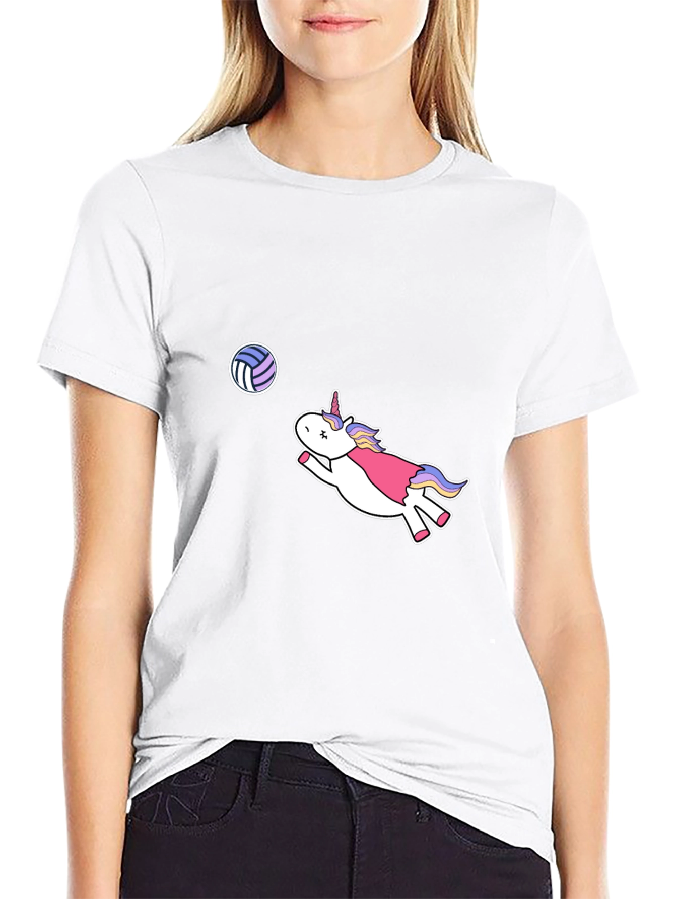 Unicorn Volleyball Black T-Shirt