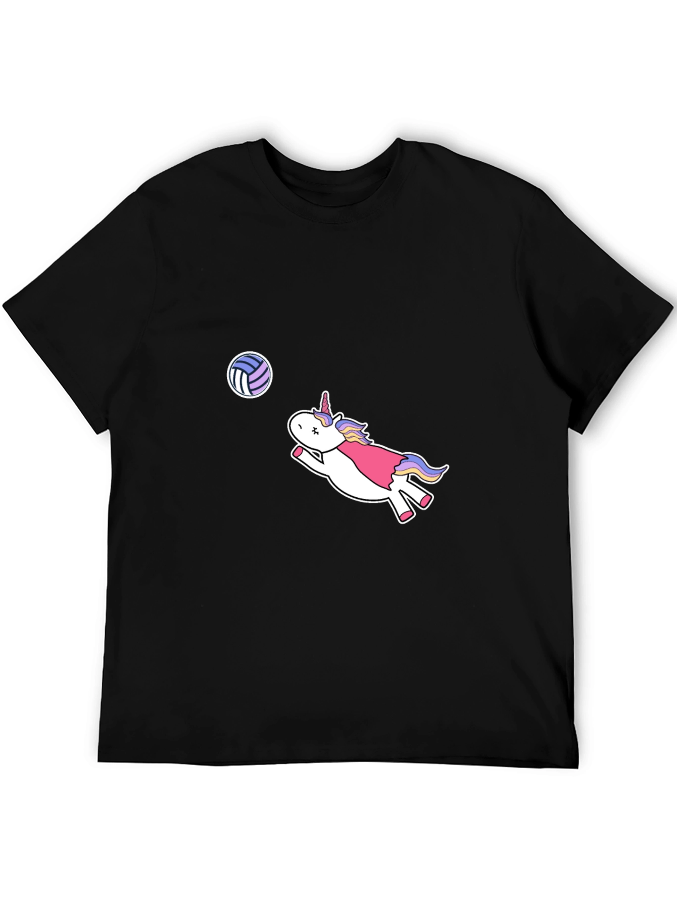 Unicorn Volleyball Black T-Shirt