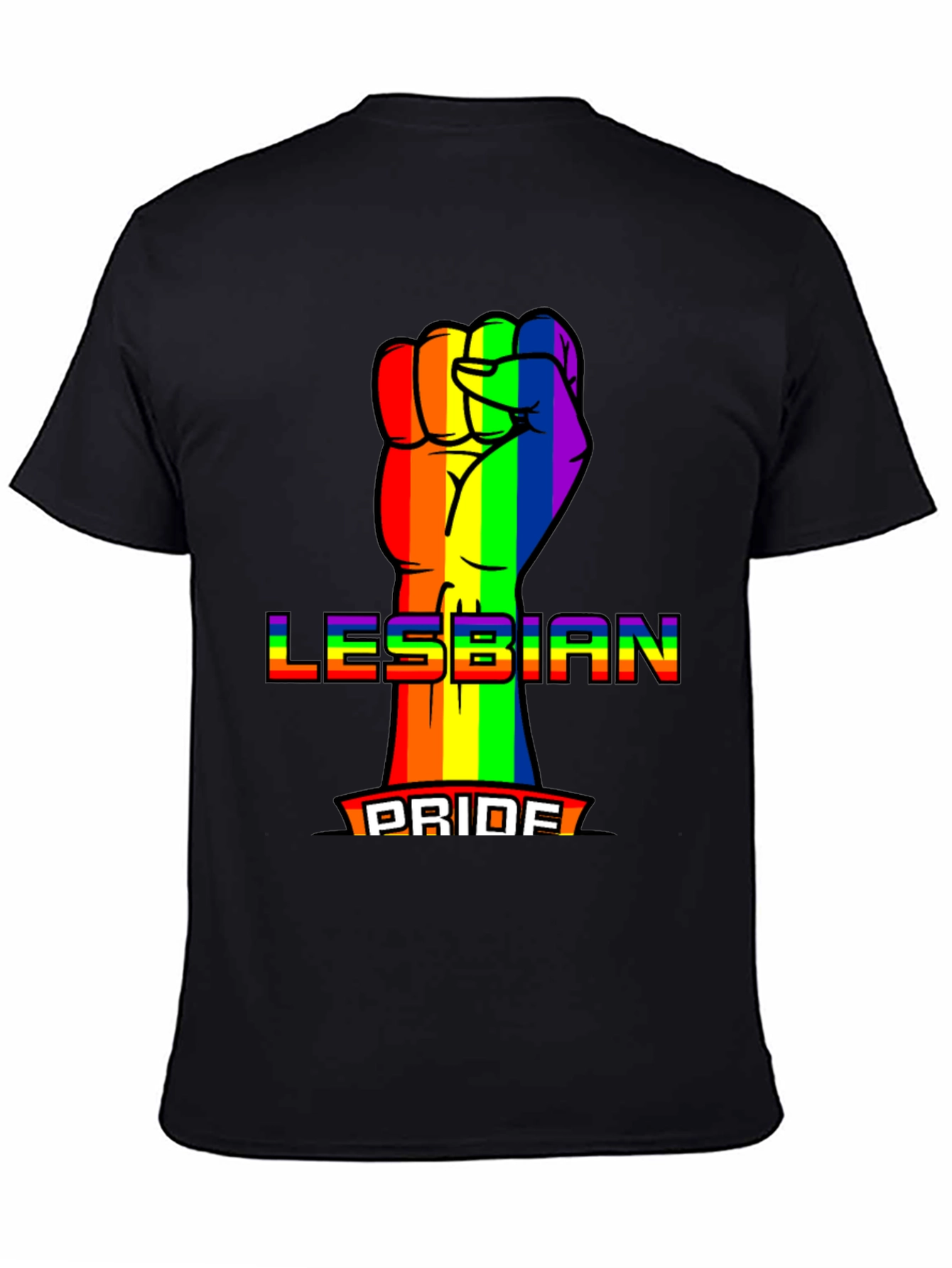 Lesbian Pride Rainbow Fist Graphic Tee