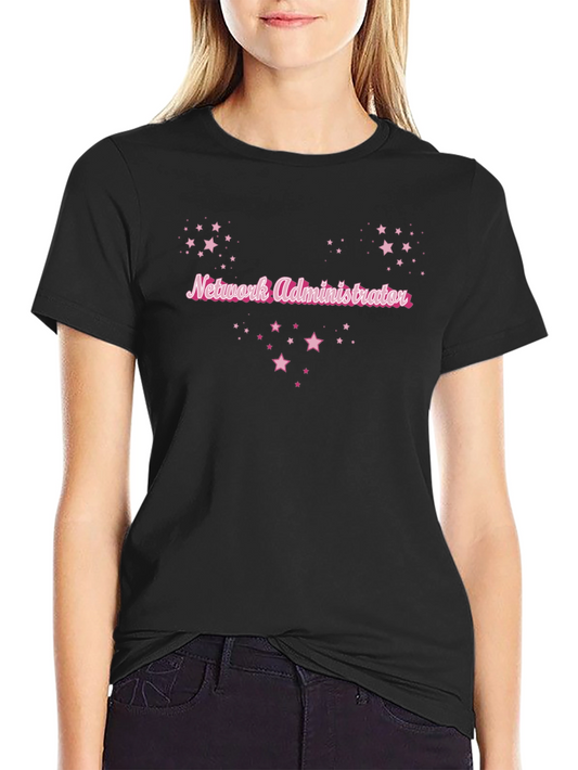 Network Administrator Pink Stars T-Shirt