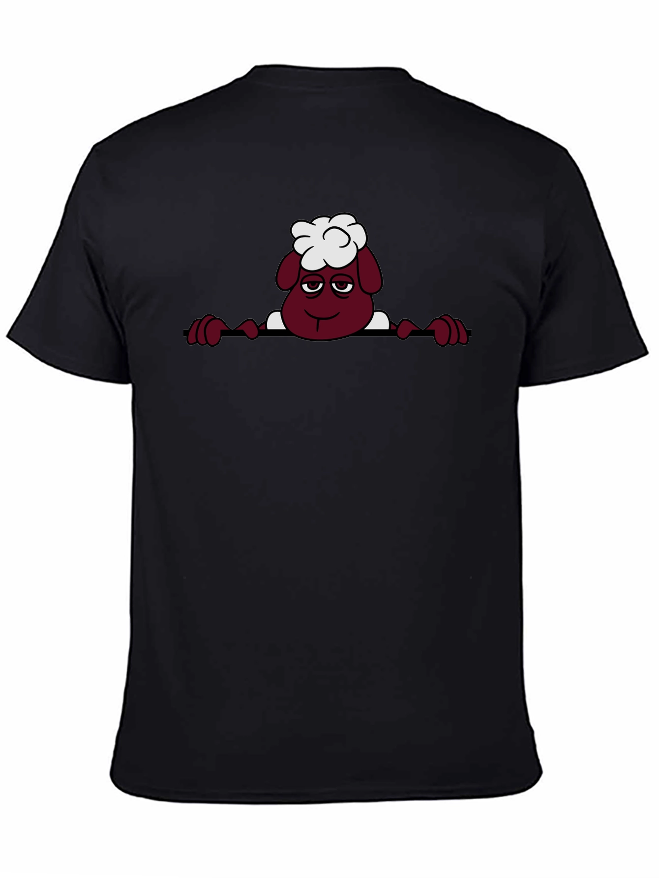Cartoon Sheep Graphic Tee - Quirky Black T-Shirt