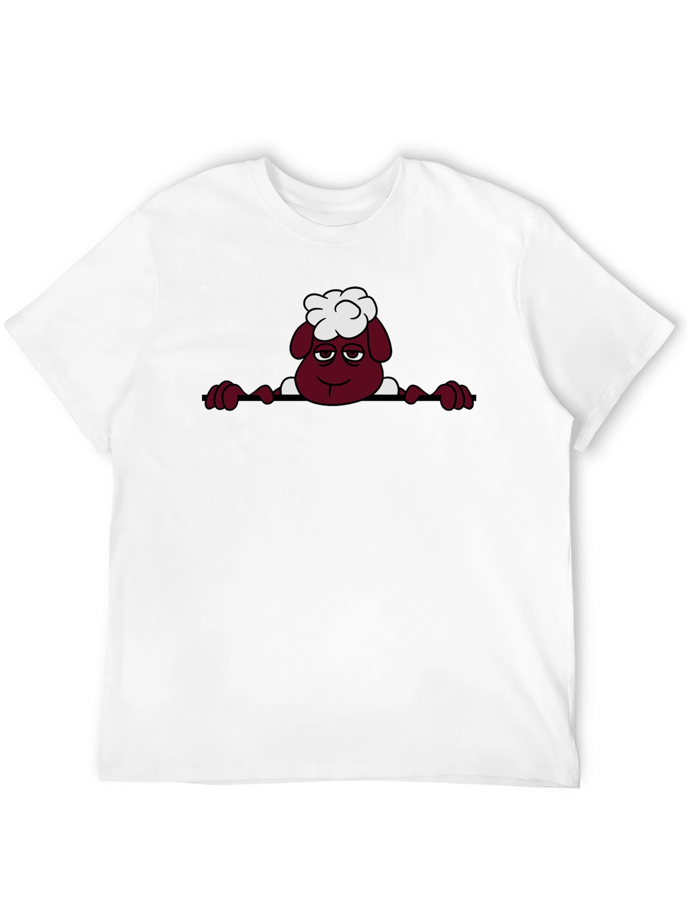Cartoon Sheep Graphic Tee - Quirky Black T-Shirt
