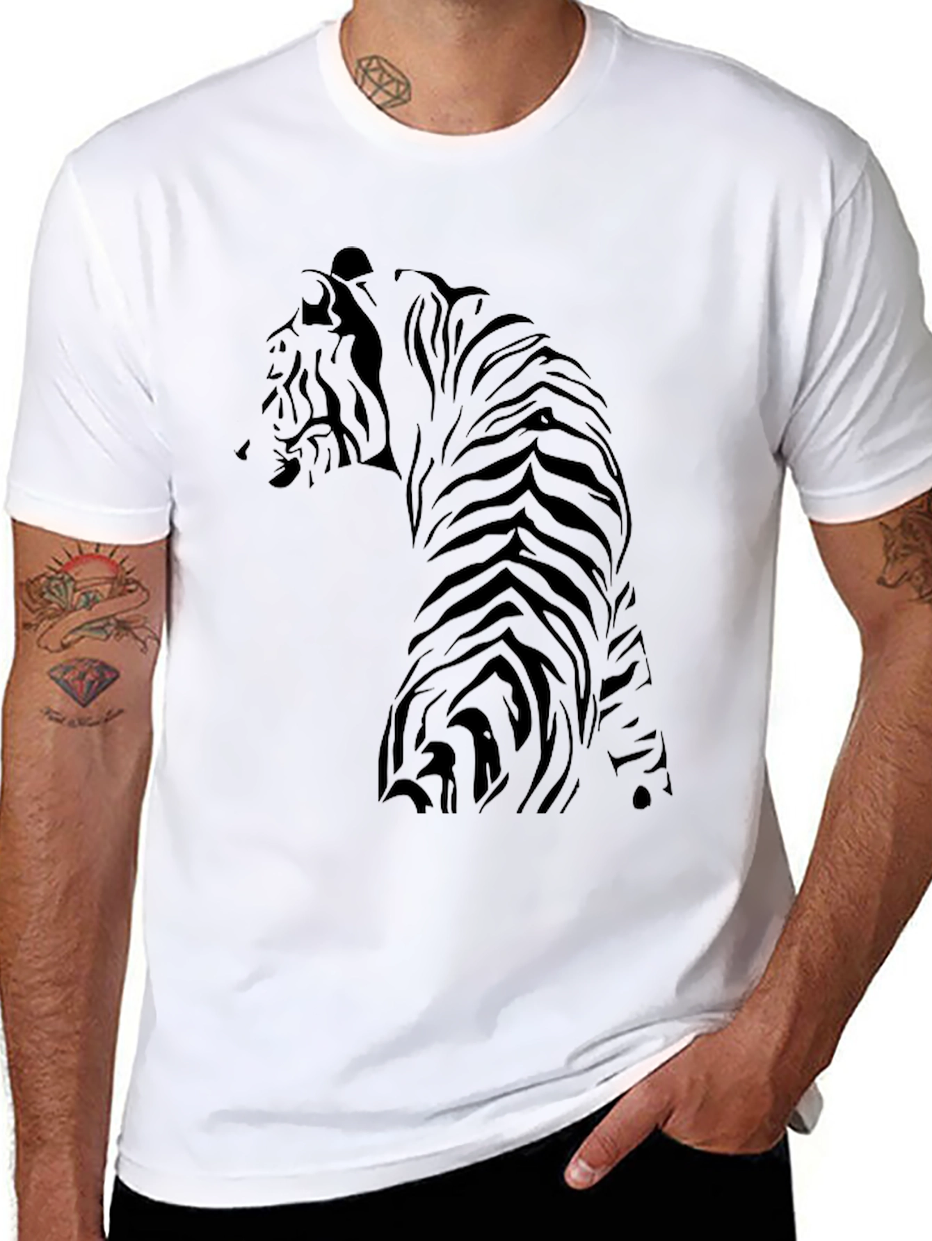 Tiger Graphic Black T-Shirt - Mens Fashion