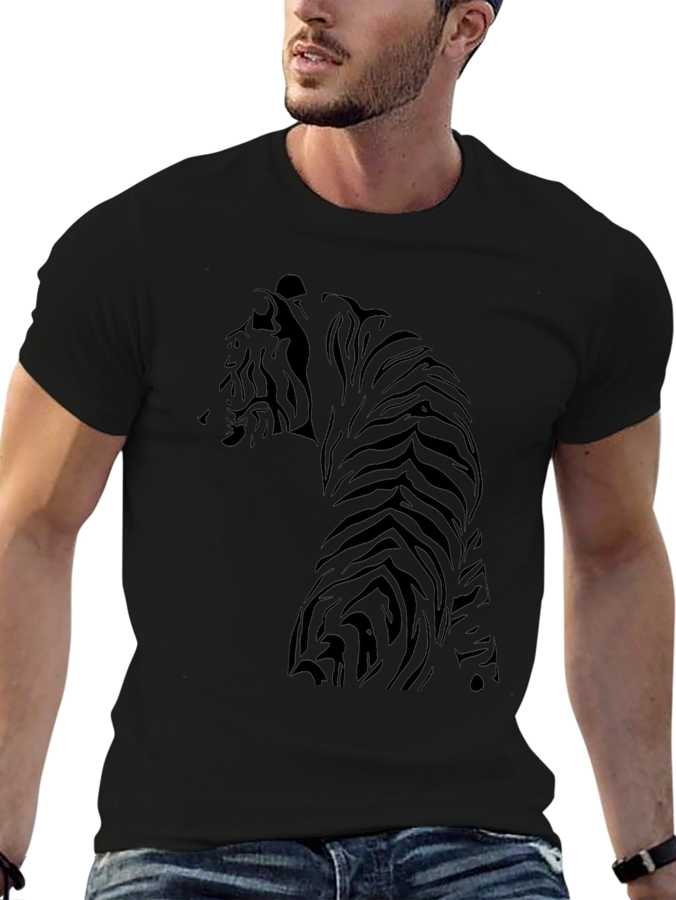 Tiger Graphic Black T-Shirt - Mens Fashion