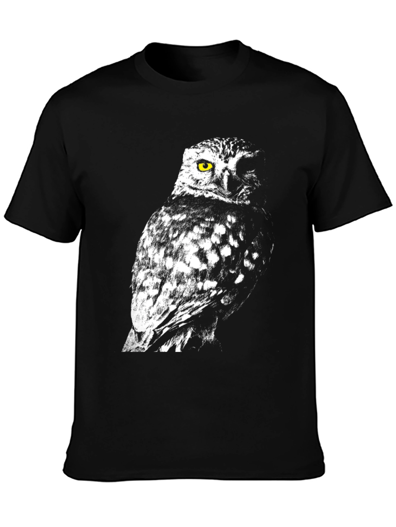 Owl Graphic Print Crew Neck T-Shirt