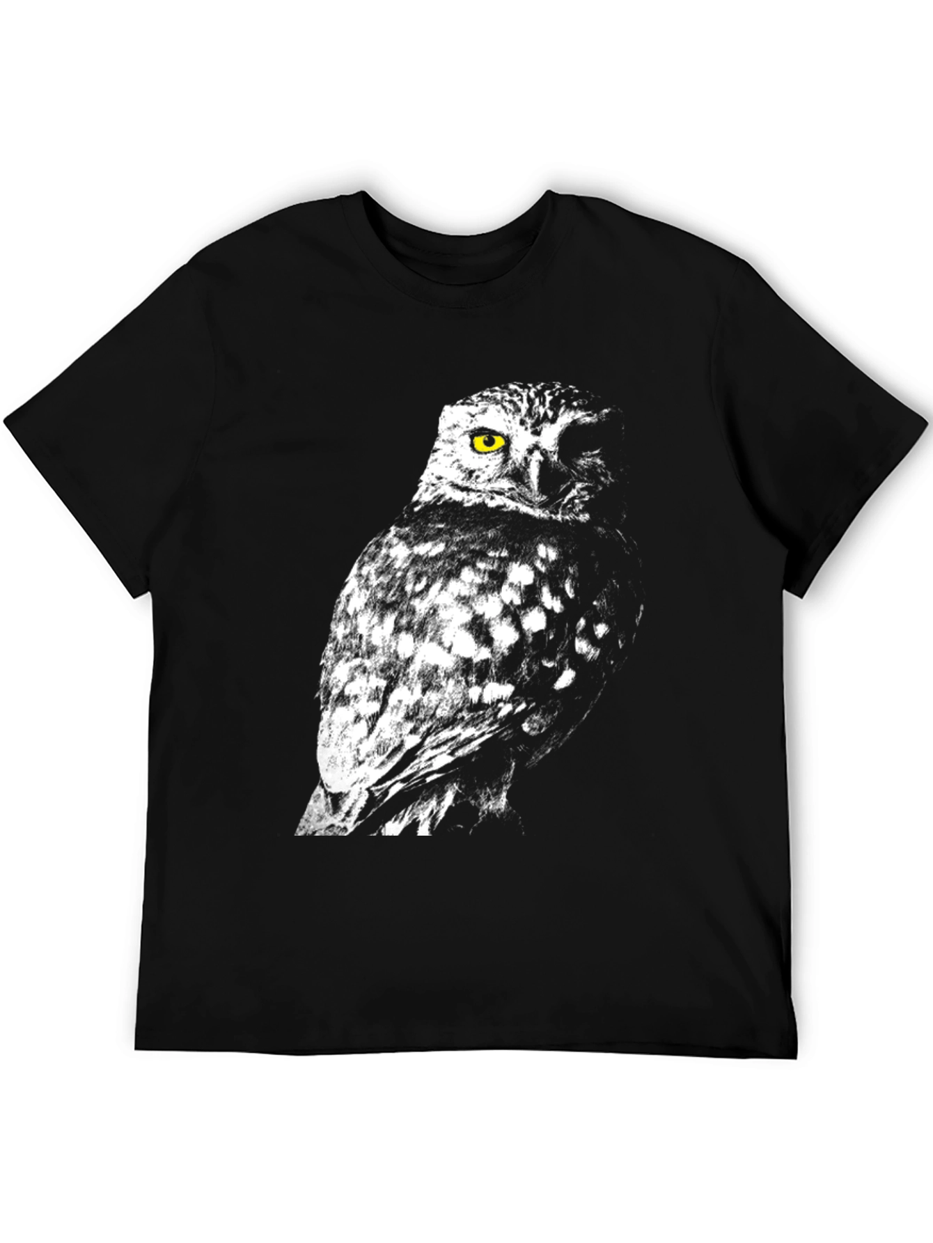 Owl Graphic Print Crew Neck T-Shirt