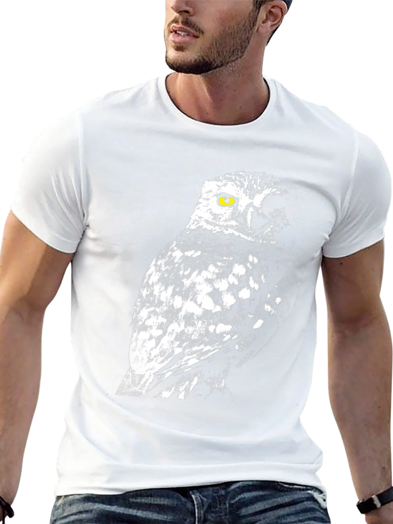 Owl Graphic Print Crew Neck T-Shirt