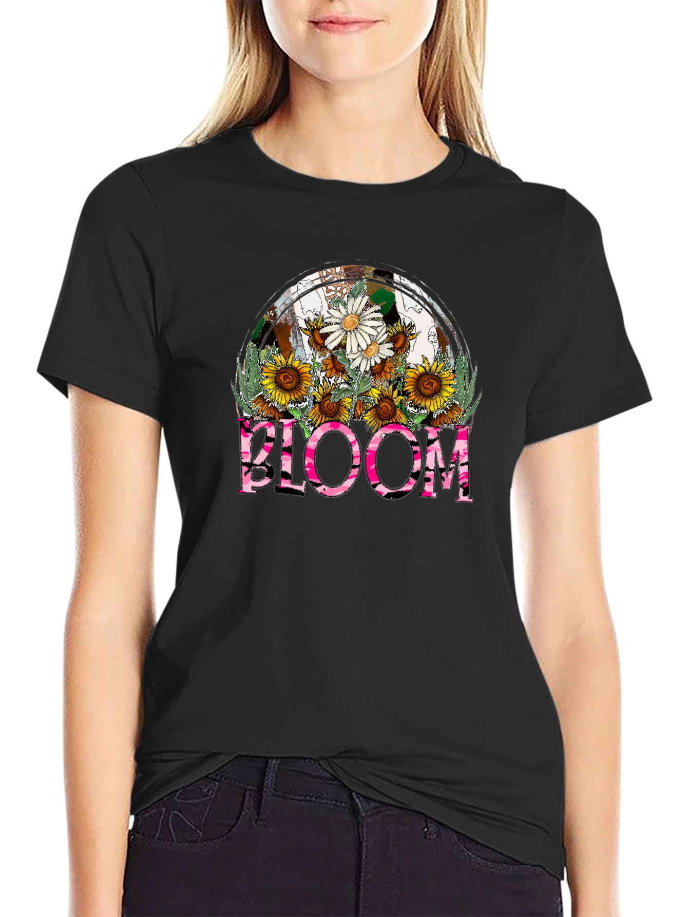 Bloom Floral Graphic T-Shirt - Stylish Casual Tee