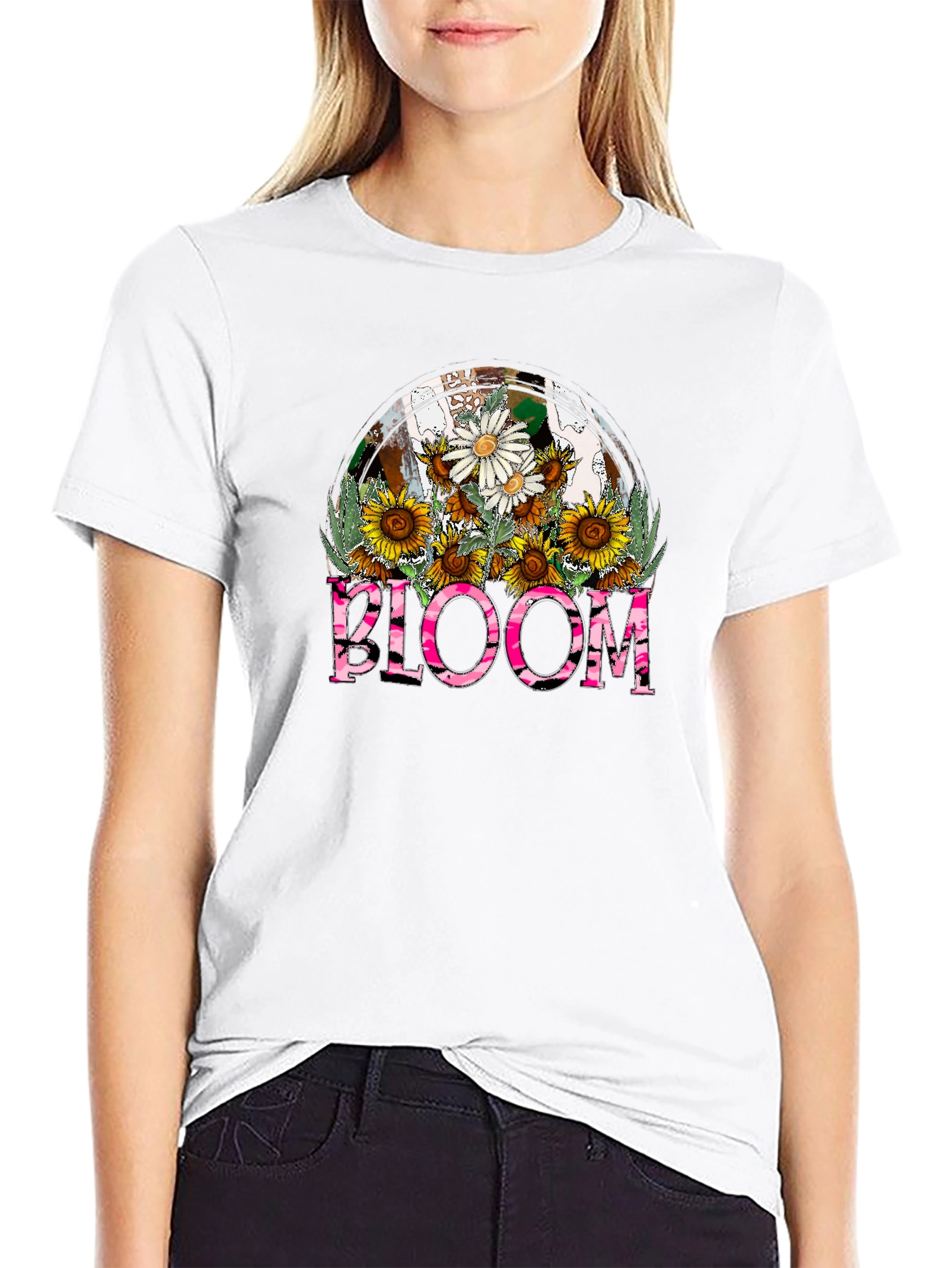 Bloom Floral Graphic T-Shirt - Stylish Casual Tee
