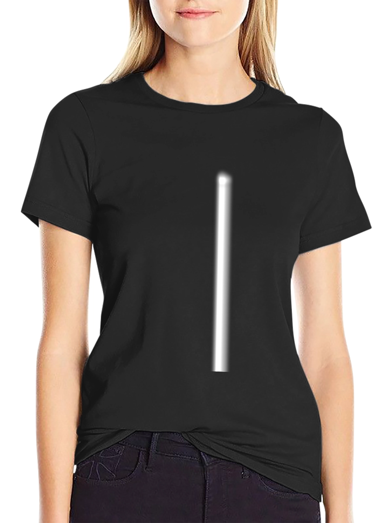 Mens Solid Black Crewneck T-Shirt