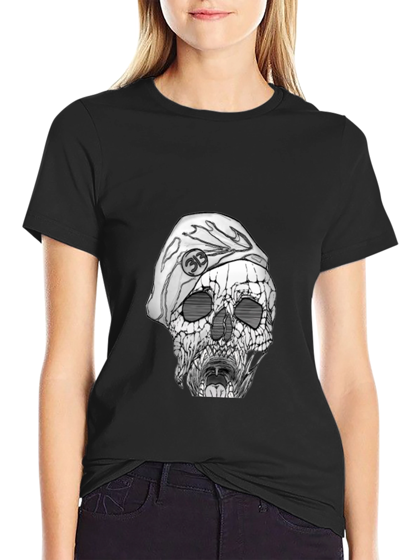 Skull with Beret Graphic Tee