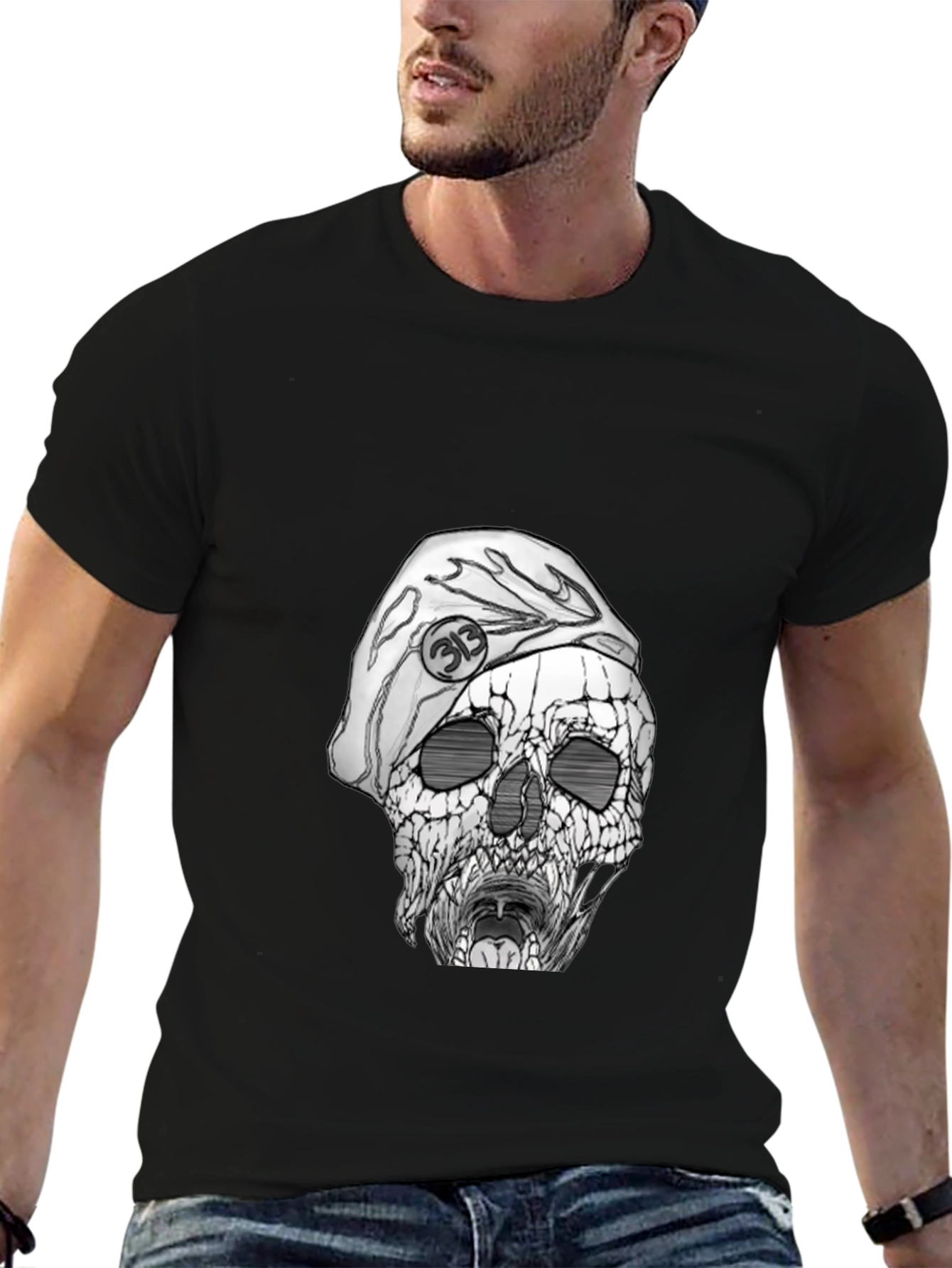 Skull with Beret Graphic Tee