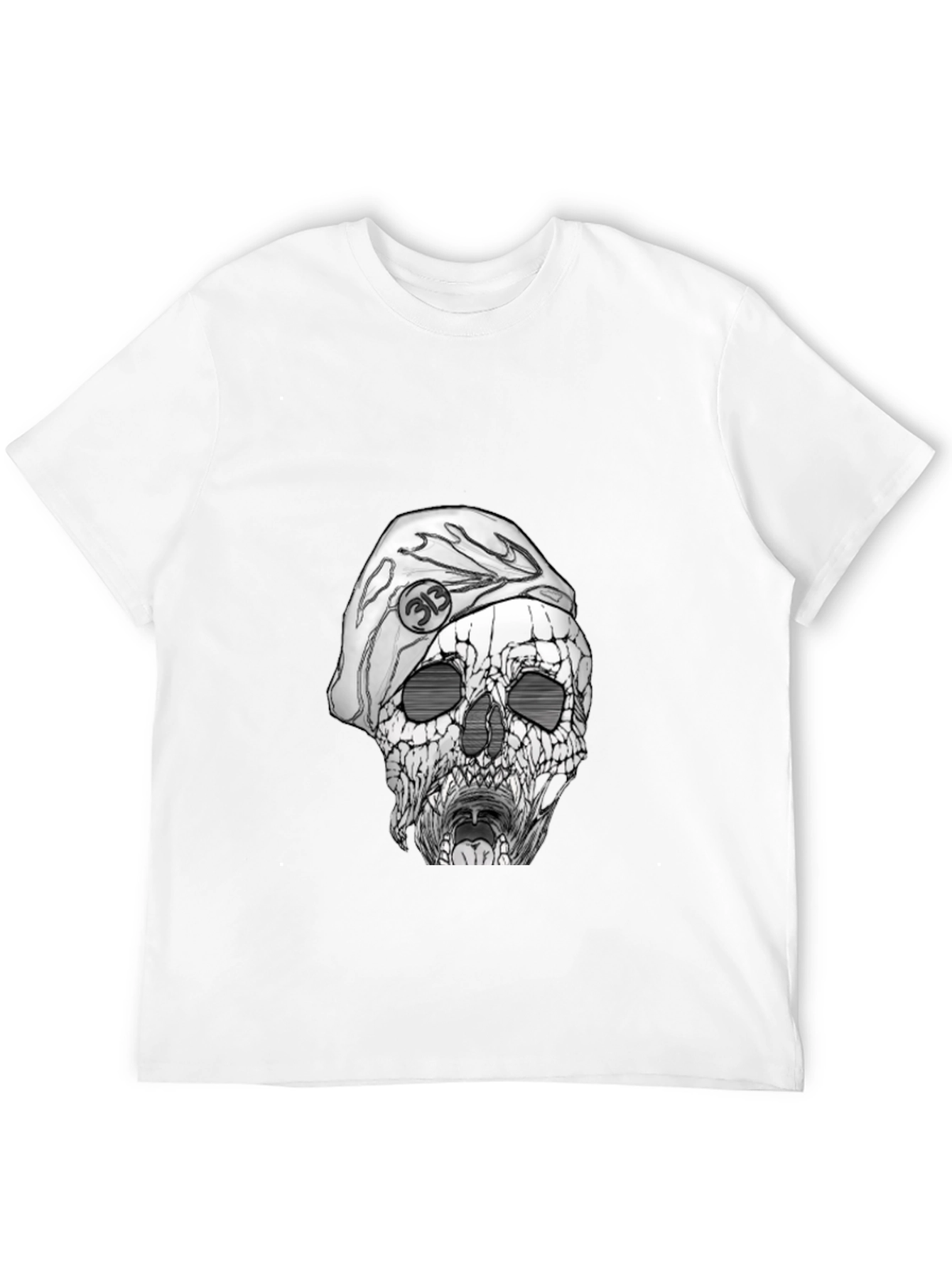 Skull with Beret Graphic Tee