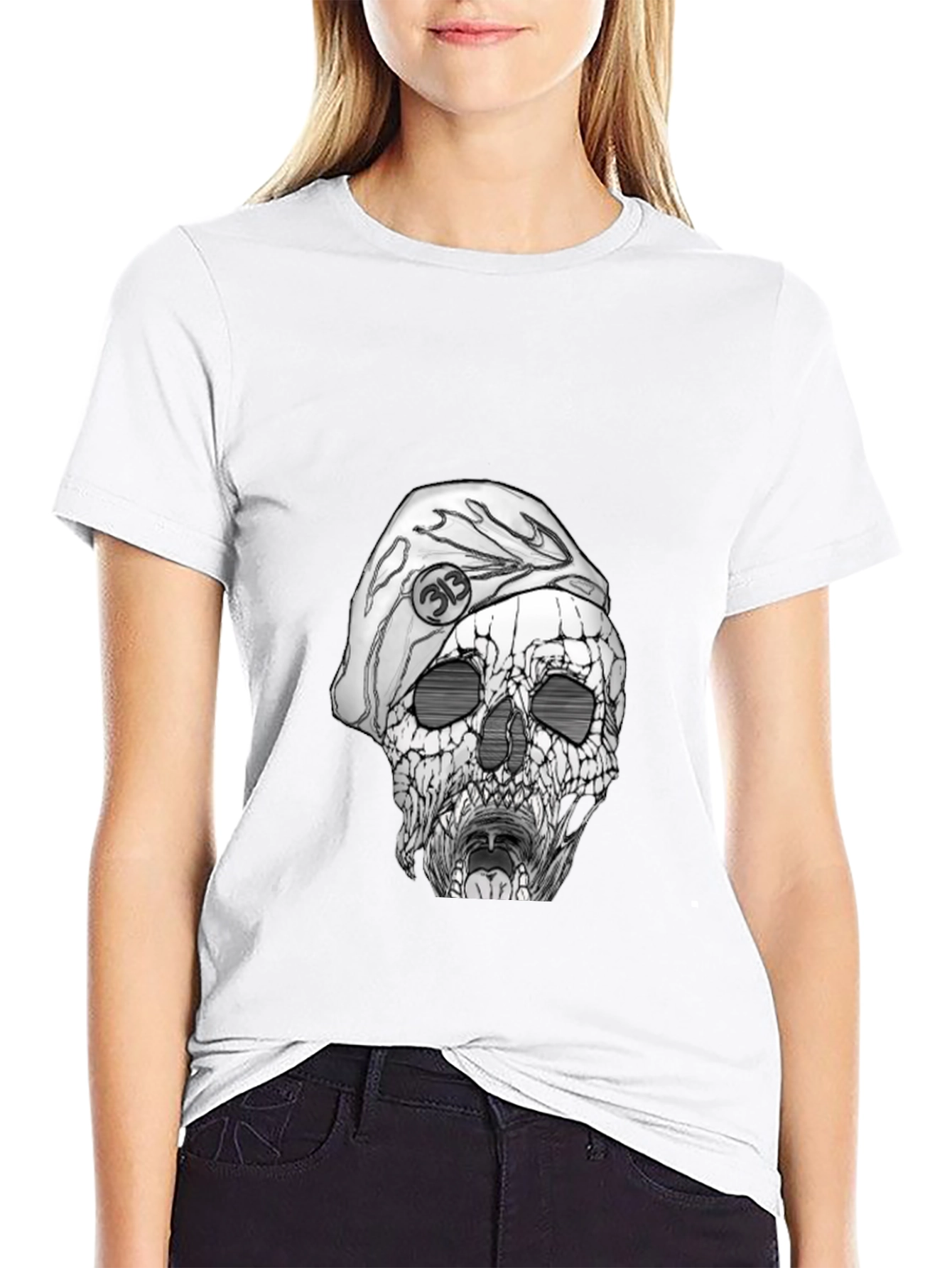 Skull with Beret Graphic Tee