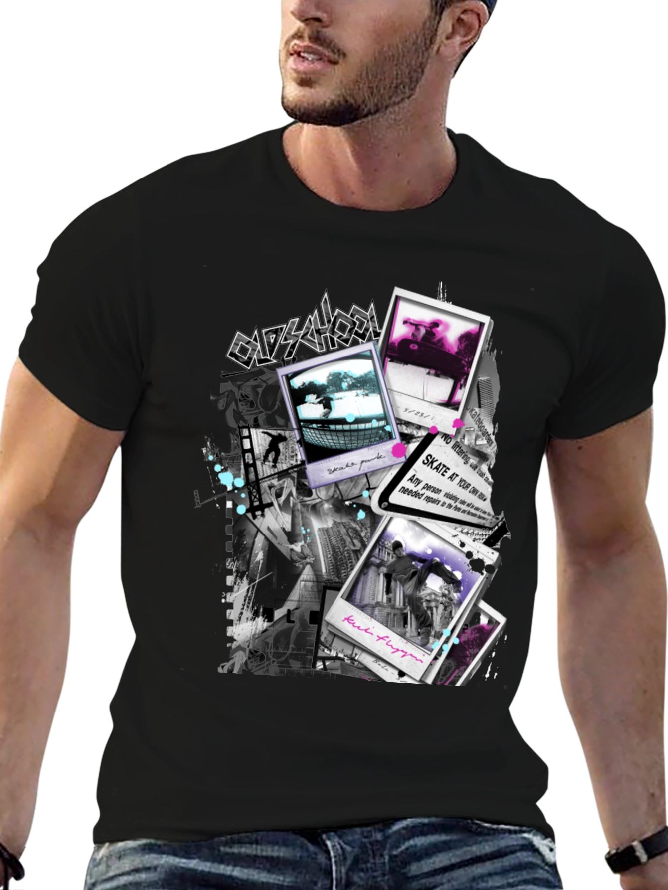 Oldschool Black Graphic T-Shirt