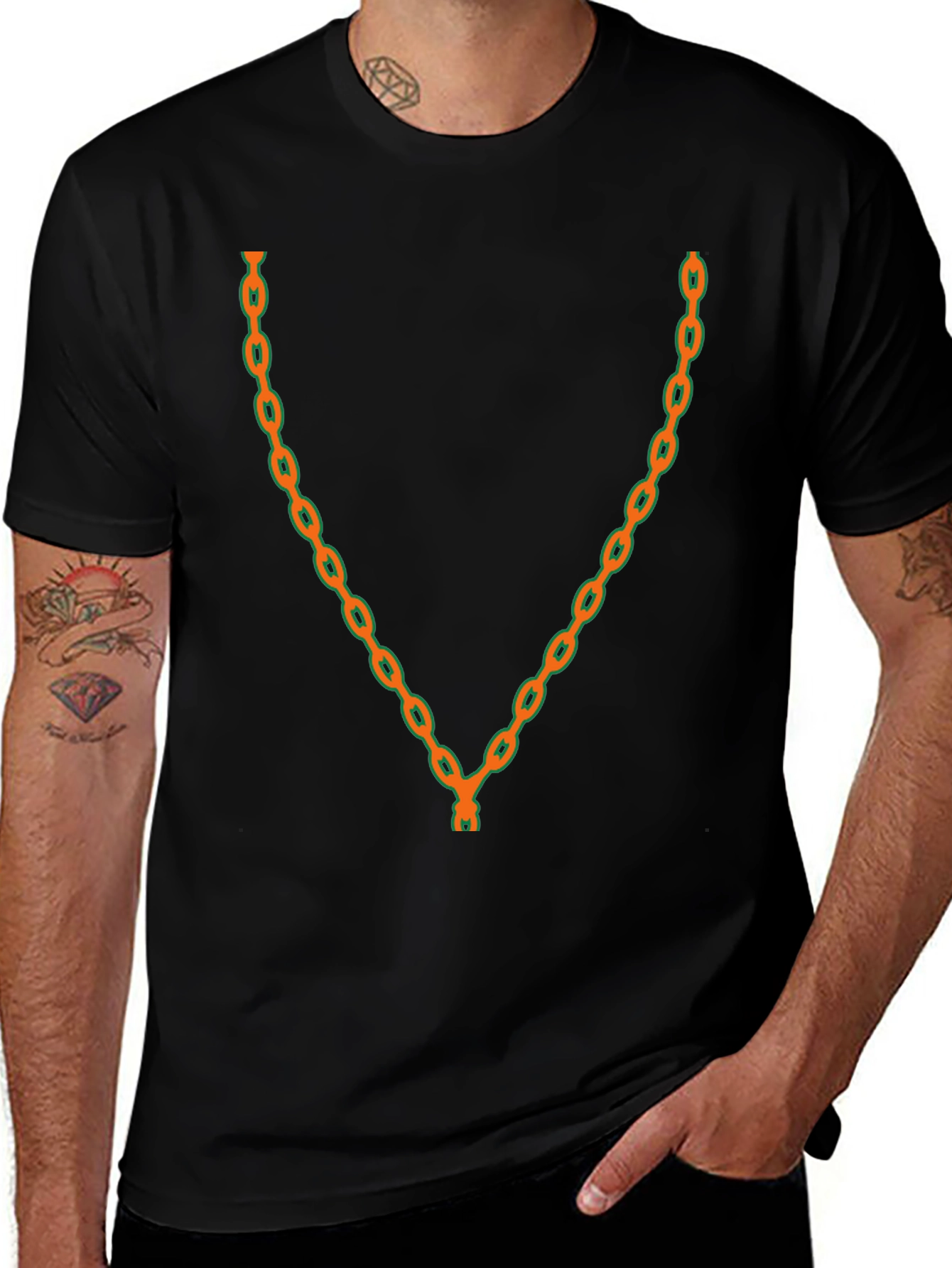 Mens Chain Graphic Tee - Bold Style Statement