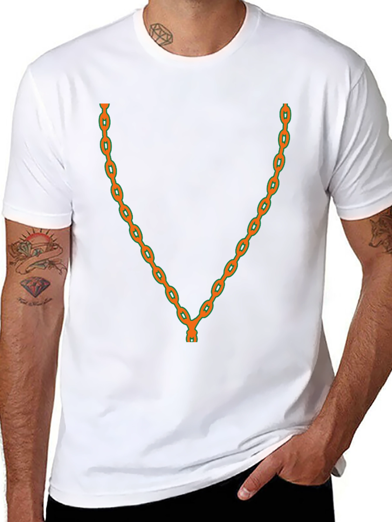 Mens Chain Graphic Tee - Bold Style Statement